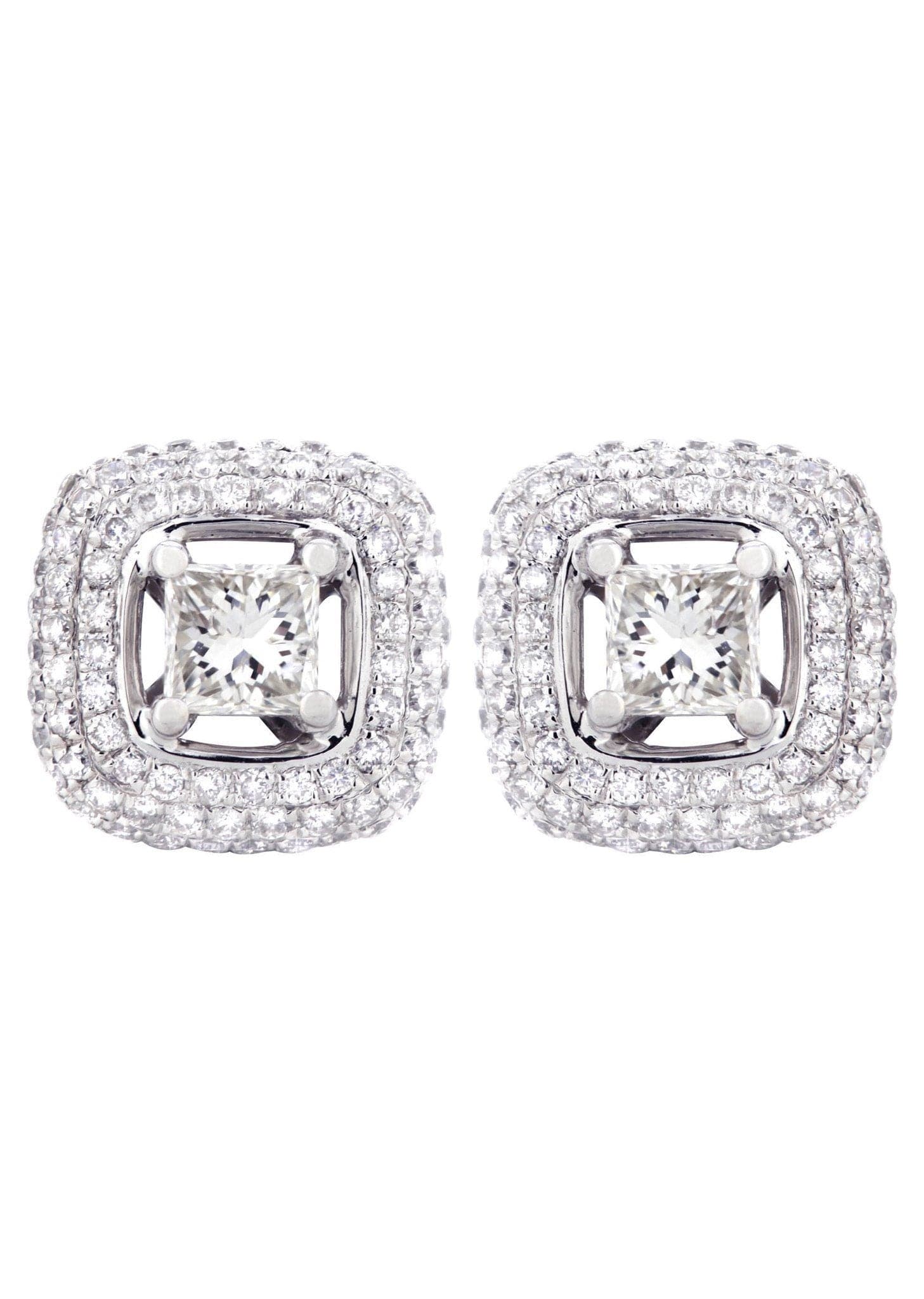 Princess Diamond Stud Earrings | 1.61 Carats