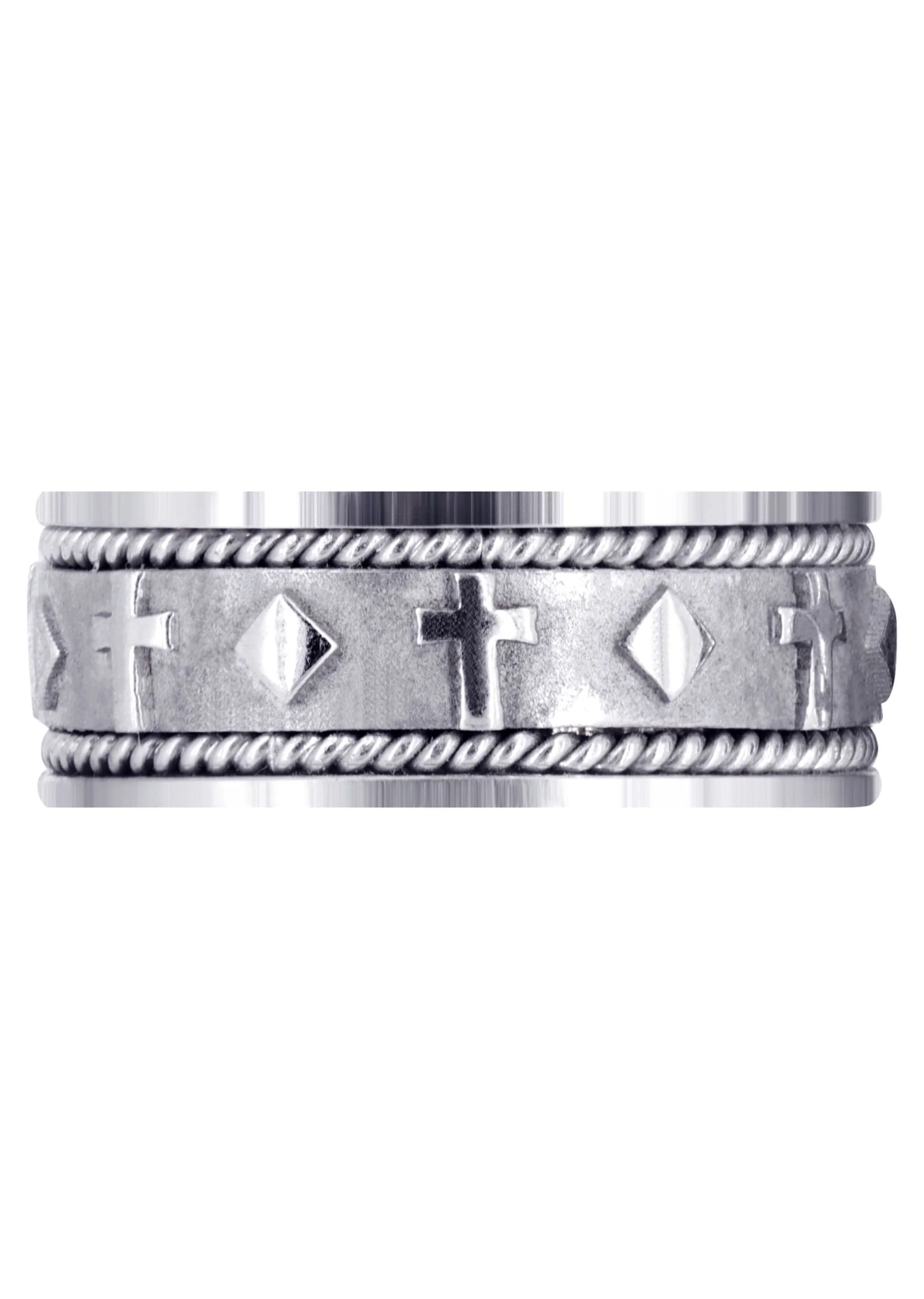 Religious Mens Wedding Band | Sand Blast / High Polish Finish (Mateo) - Image 2