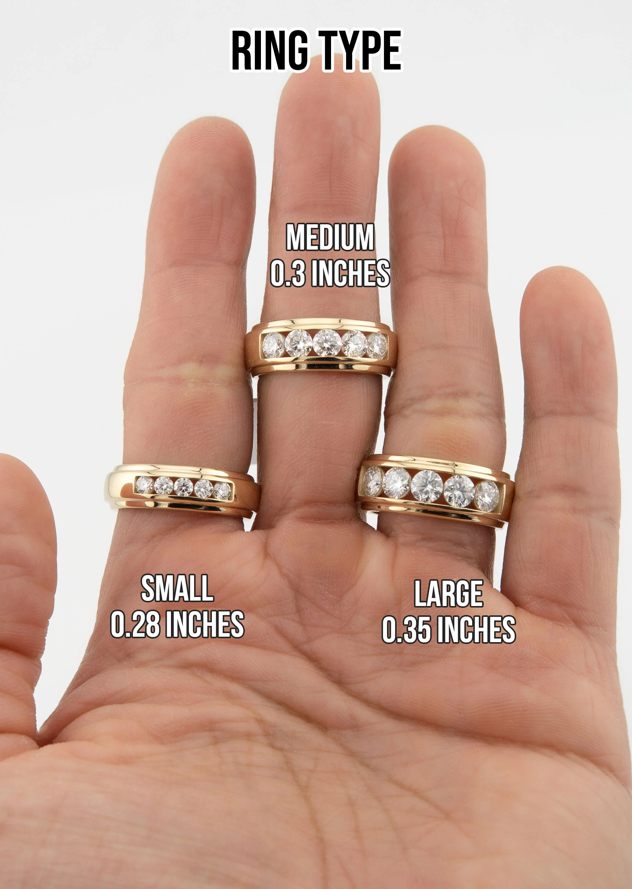Men's Jewelry - Men's VVS Lab Diamond 5 Stone Wedding Band |  Yellow Gold - Image 5