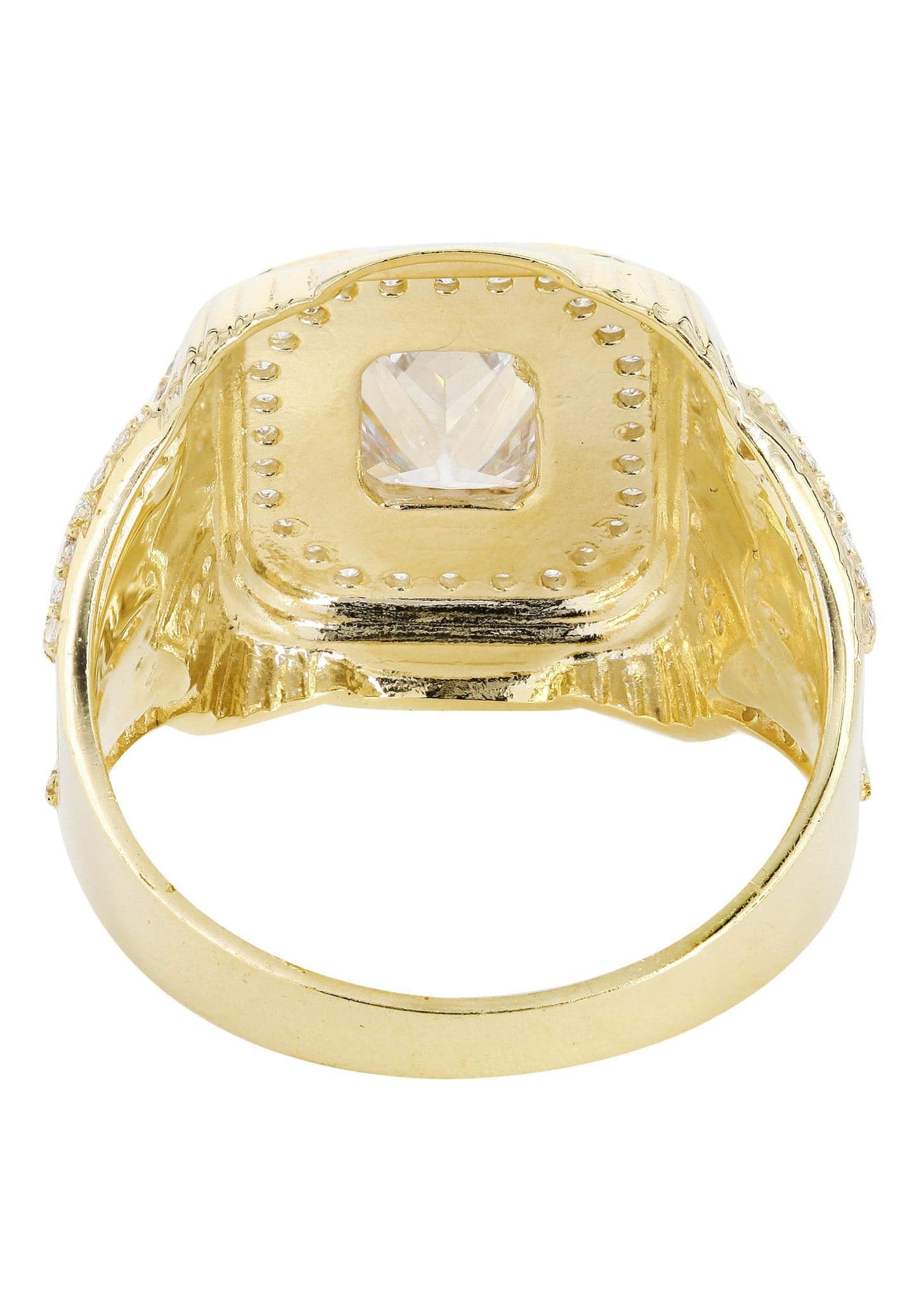Rock Crystal 10K Gold Mens Ring | 7.9 Grams - Image 2