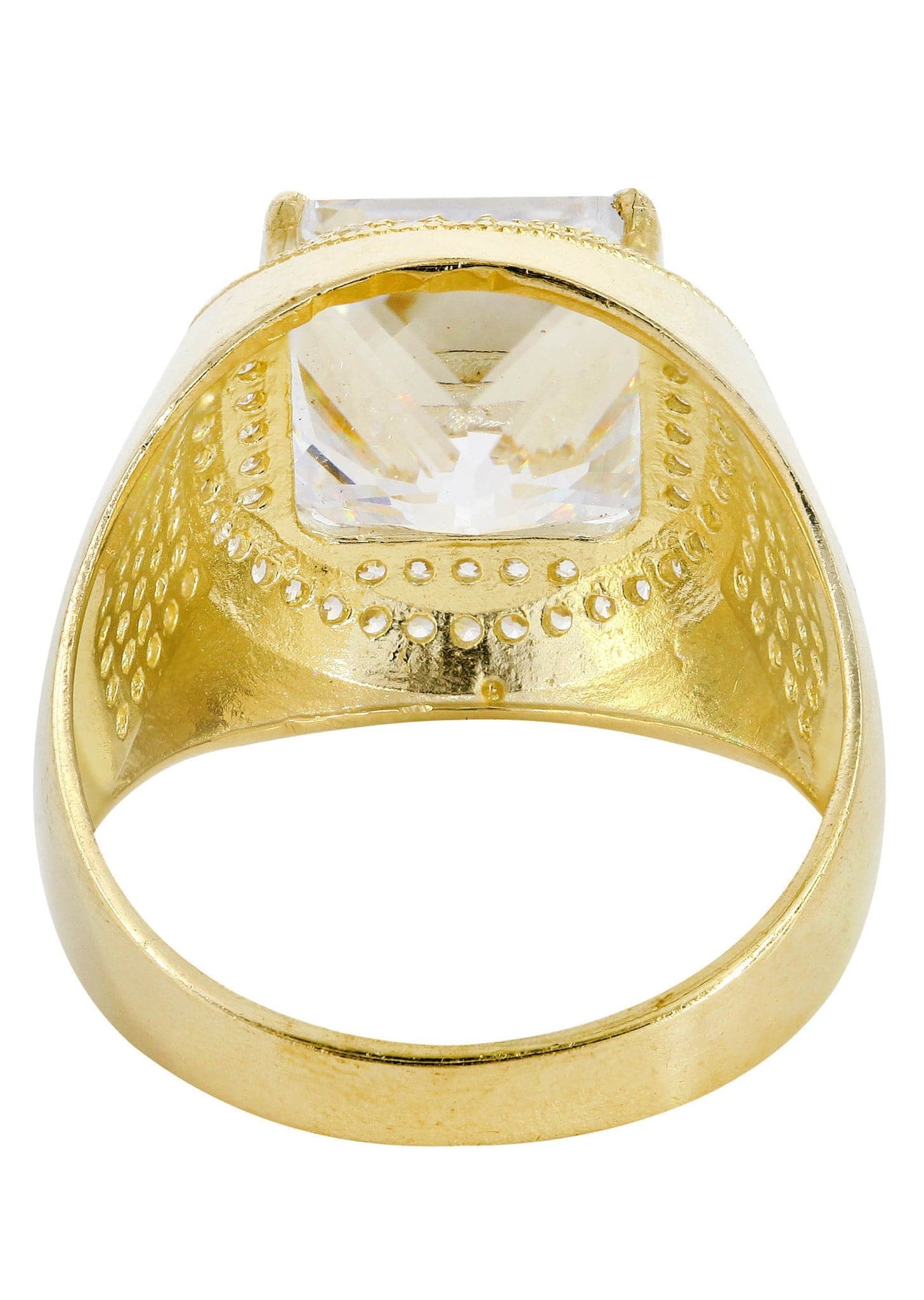 Rock Crystal  10K Gold Mens Ring | 9.4 Grams - Image 2