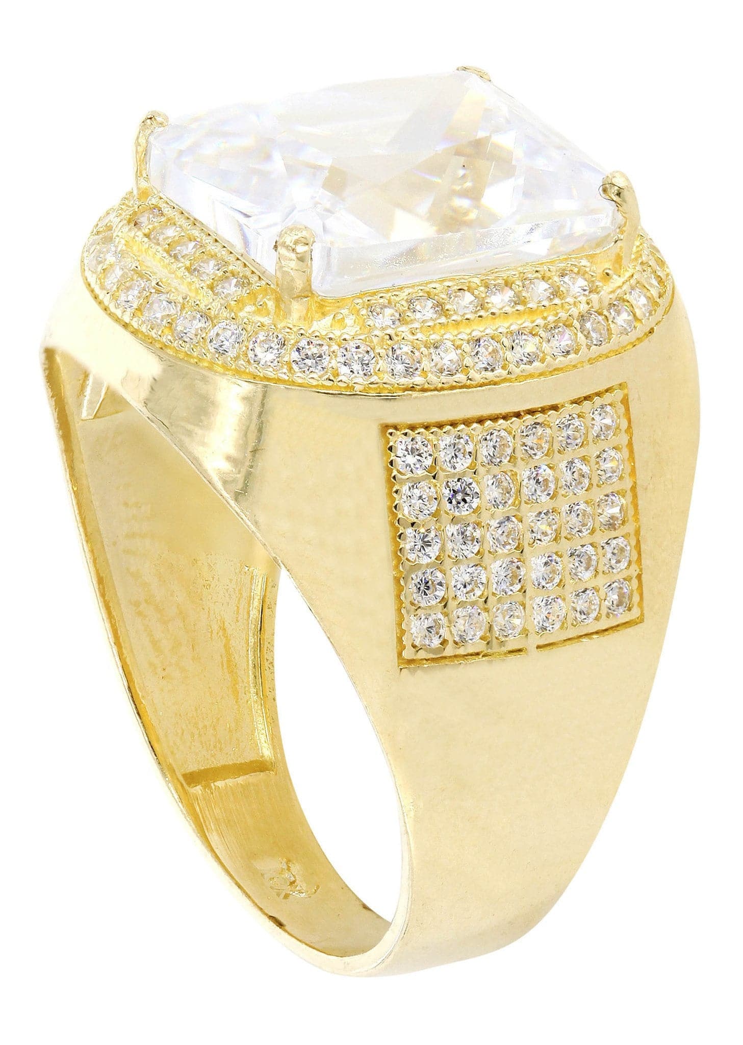 Rock Crystal  10K Gold Mens Ring | 9.4 Grams - Image 3