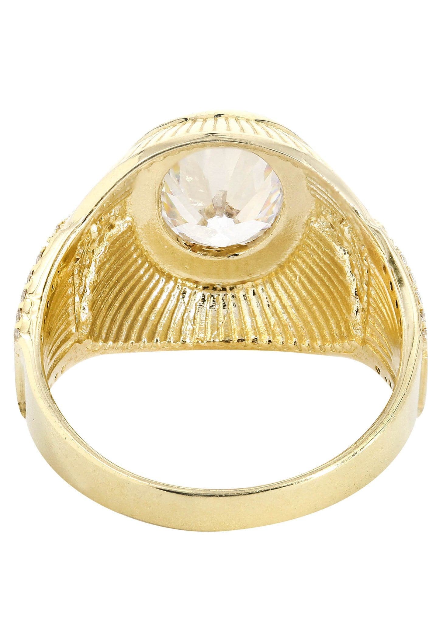Rock Crystal 10K Gold Mens Ring | 9.5 Grams - Image 2
