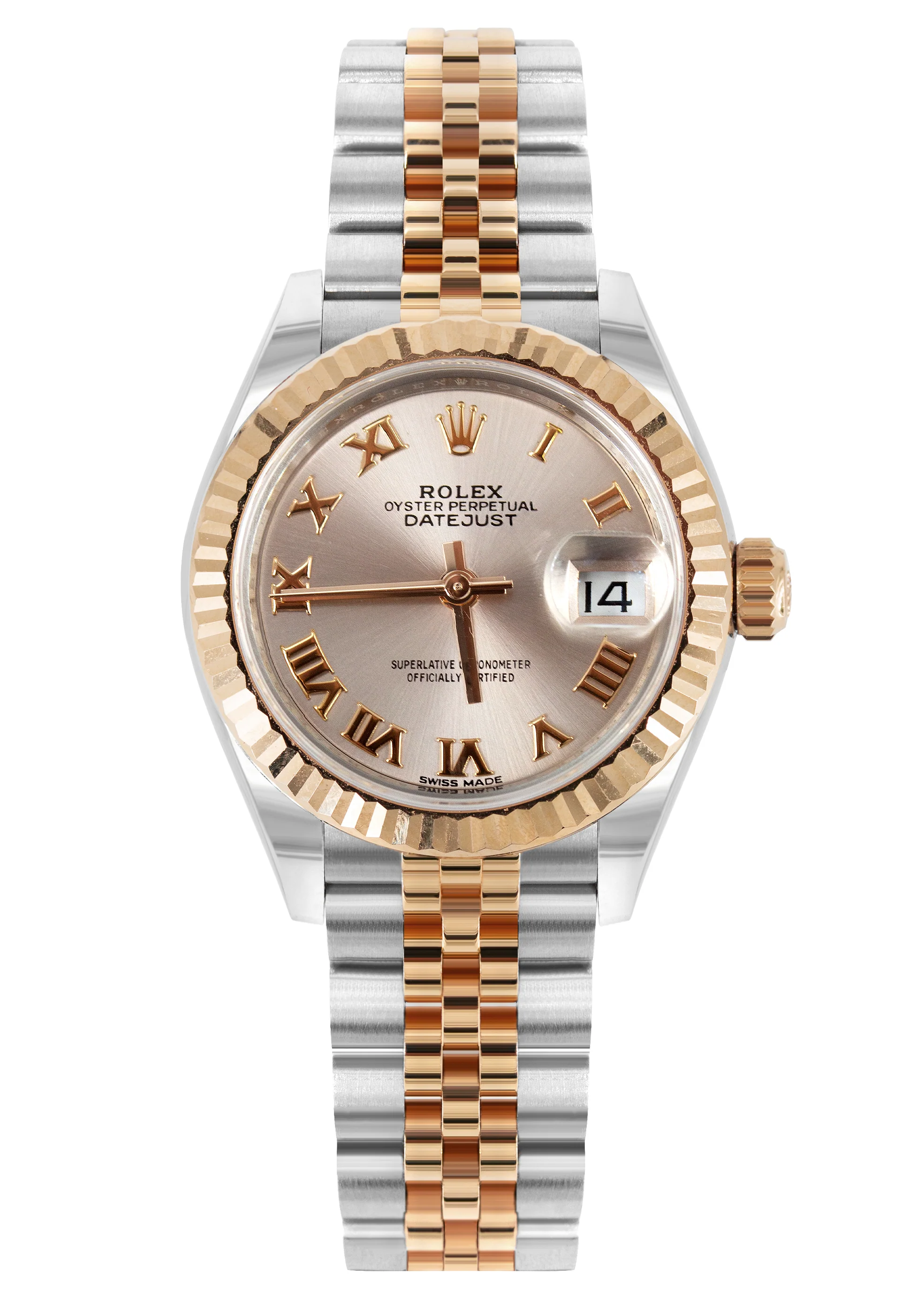 ROLEX DATEJUST 31 MM | OYSTER BAND 18K GOLD & STEEL WATCH | 178271 | 18KYELLOW GOLD SMOOTH | PINK ROMAN