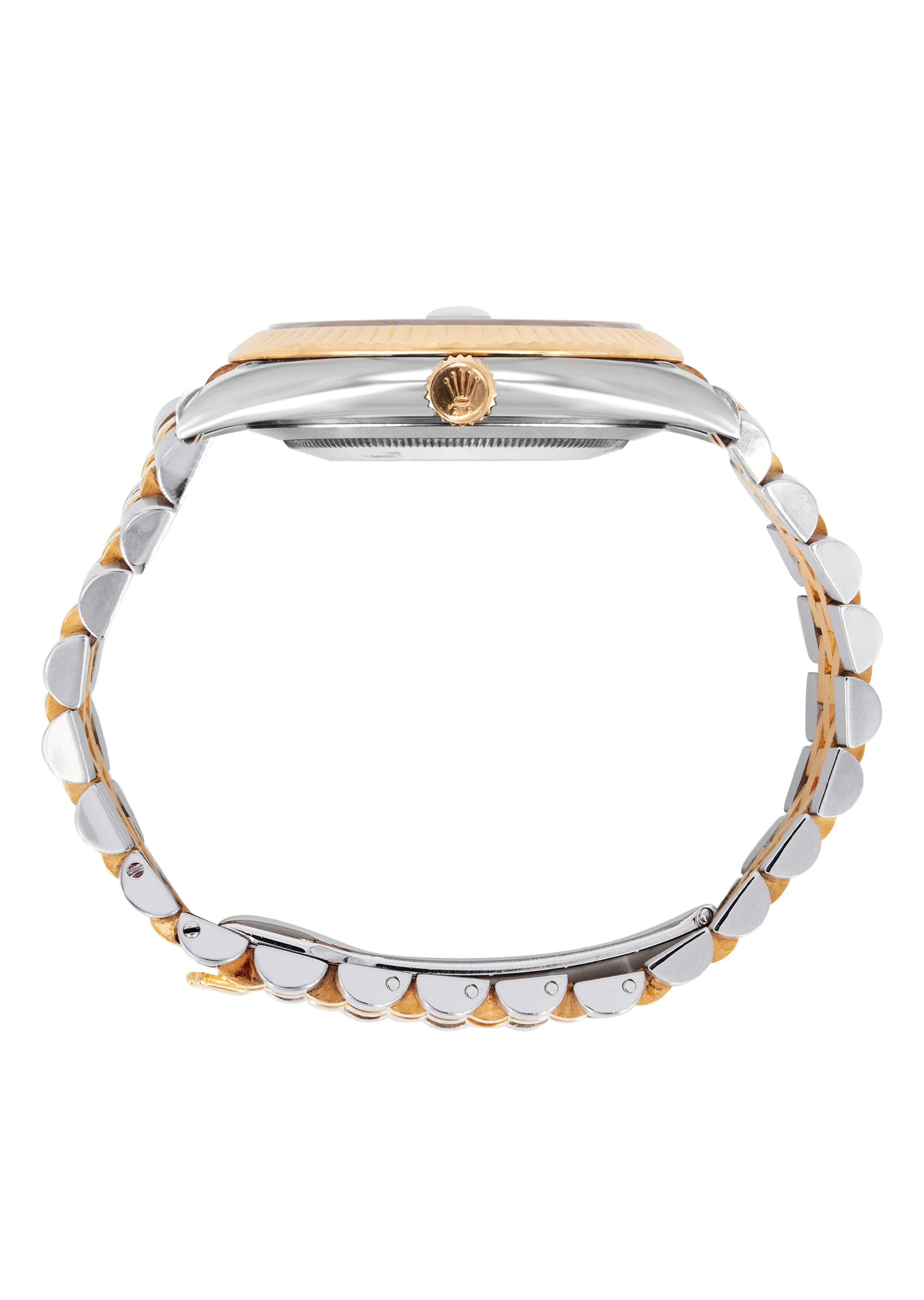 ROLEX DATEJUST 36 MM | TWO TONE 18K ROSE & STEEL WATCH | FACTORY MOTHER OF PEARL DIAMOND DIAL| 116231 | 18K FLUTED BEZEL - Image 3