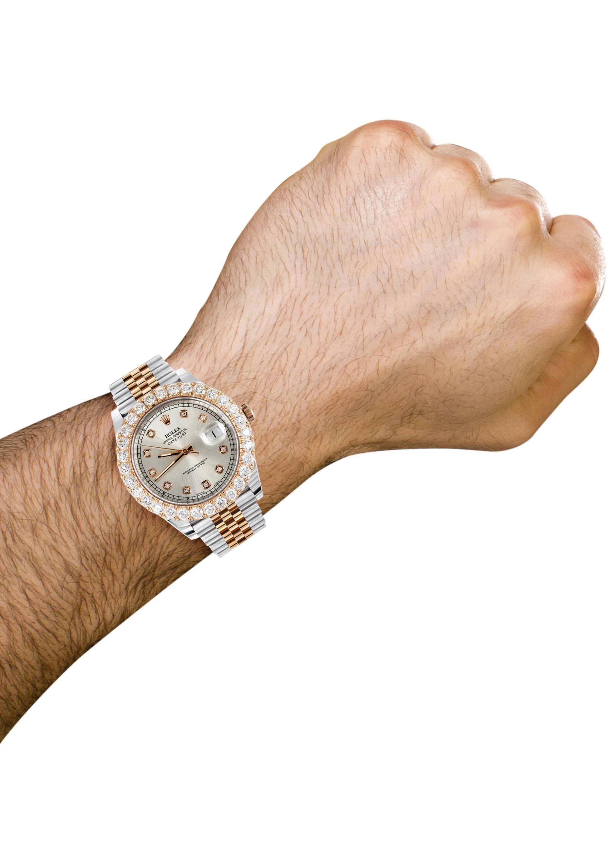 ROLEX DATEJUST 41 MM | 18K ROSE GOLD & STEEL WATCH | JUBILEE BAND | 5.00 CT DIAMOND BEZEL - Image 5