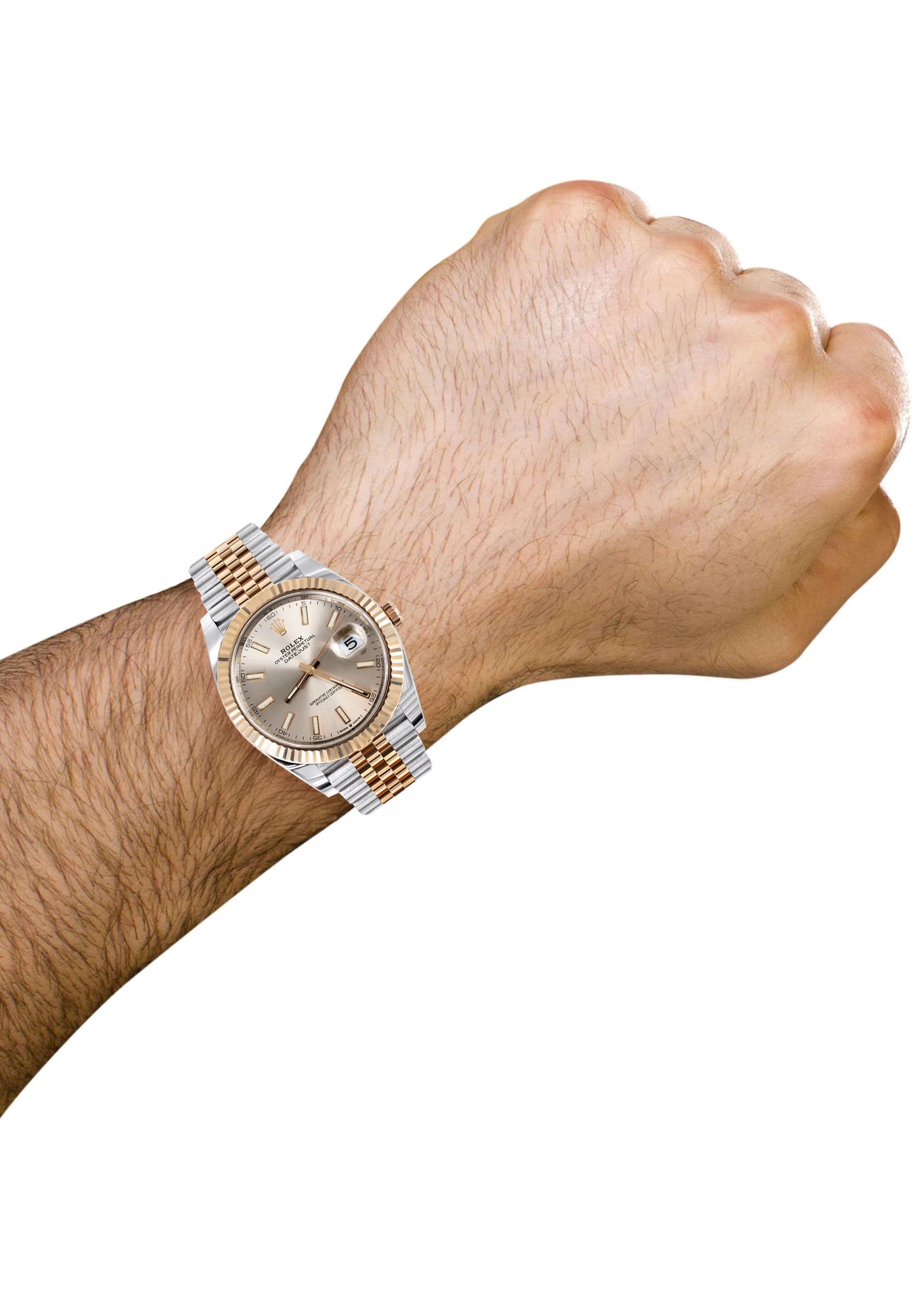ROLEX DATEJUST 41 MM | 18K ROSE GOLD & STEEL WATCH | JUBILEE BAND | SUNDUST INDEX - Image 4