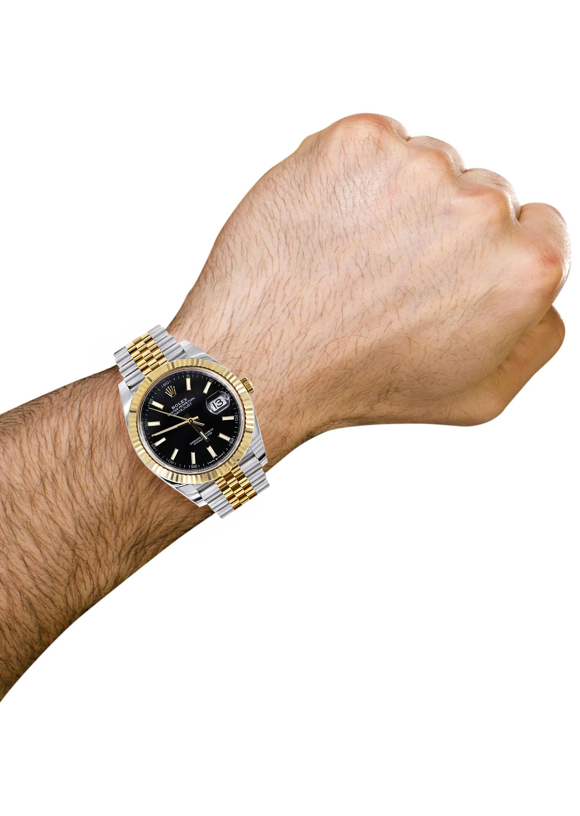 ROLEX DATEJUST 41 MM | 18K YELLOW GOLD & STEEL WATCH | JUBILEE BAND | BLACK INDEX - Image 5