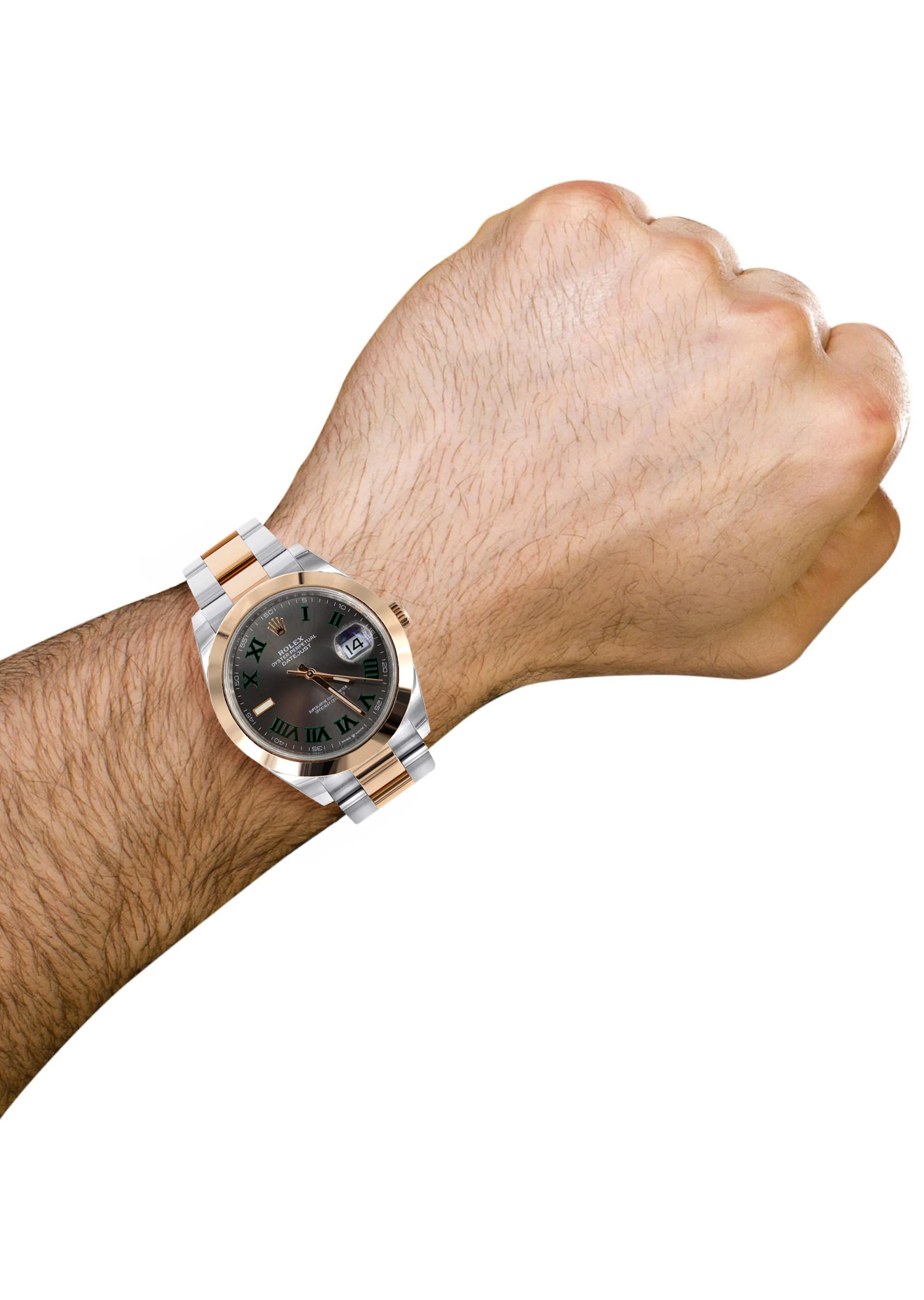 ROLEX DATEJUST 41 MM | OYSTER BAND | STEEL & 18K ROSE GOLD WATCH | SLATE GREY WIMBELDON DIAL | 18K DOME BEZEL - Image 5