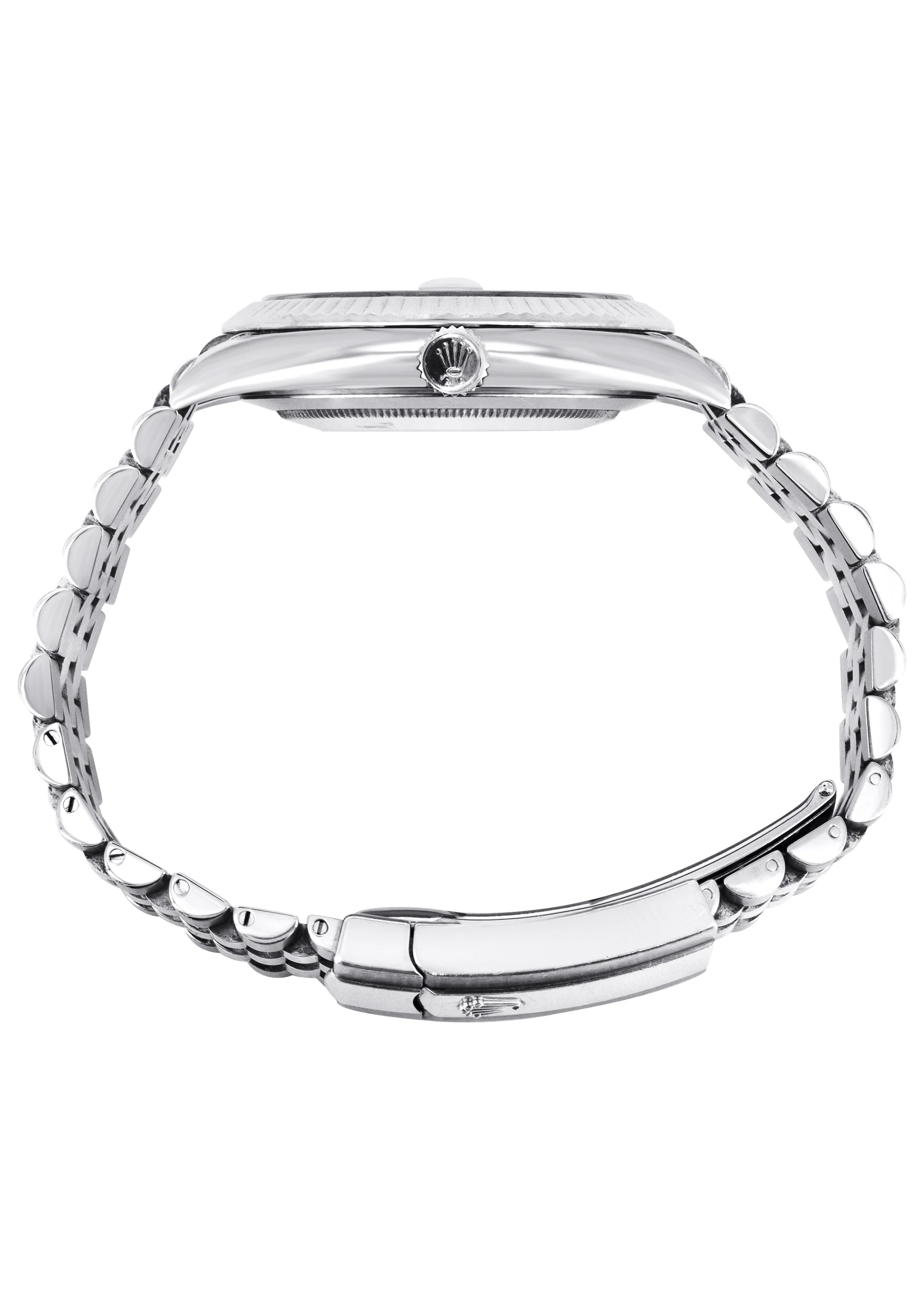 ROLEX DATEJUST 41 MM | STEEL WATCH | JUBILEE BAND | WHITE INDEX DIAL | 18K FLUTED BEZEL - Image 3