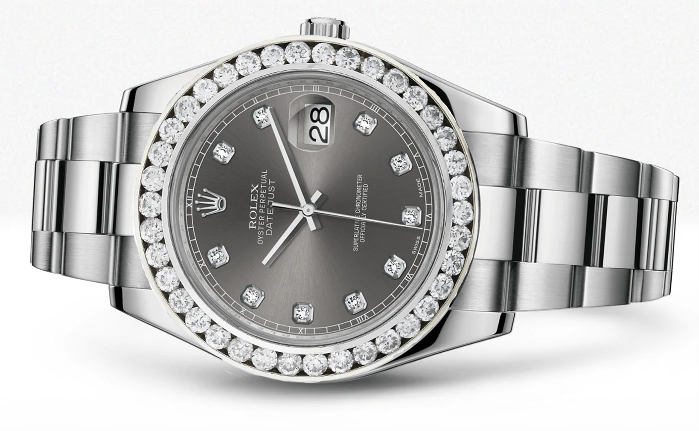 Rolex Datejust Ii Rhodium Dial - Diamond Hour Markers With 5 Carats Of Diamonds - Image 2