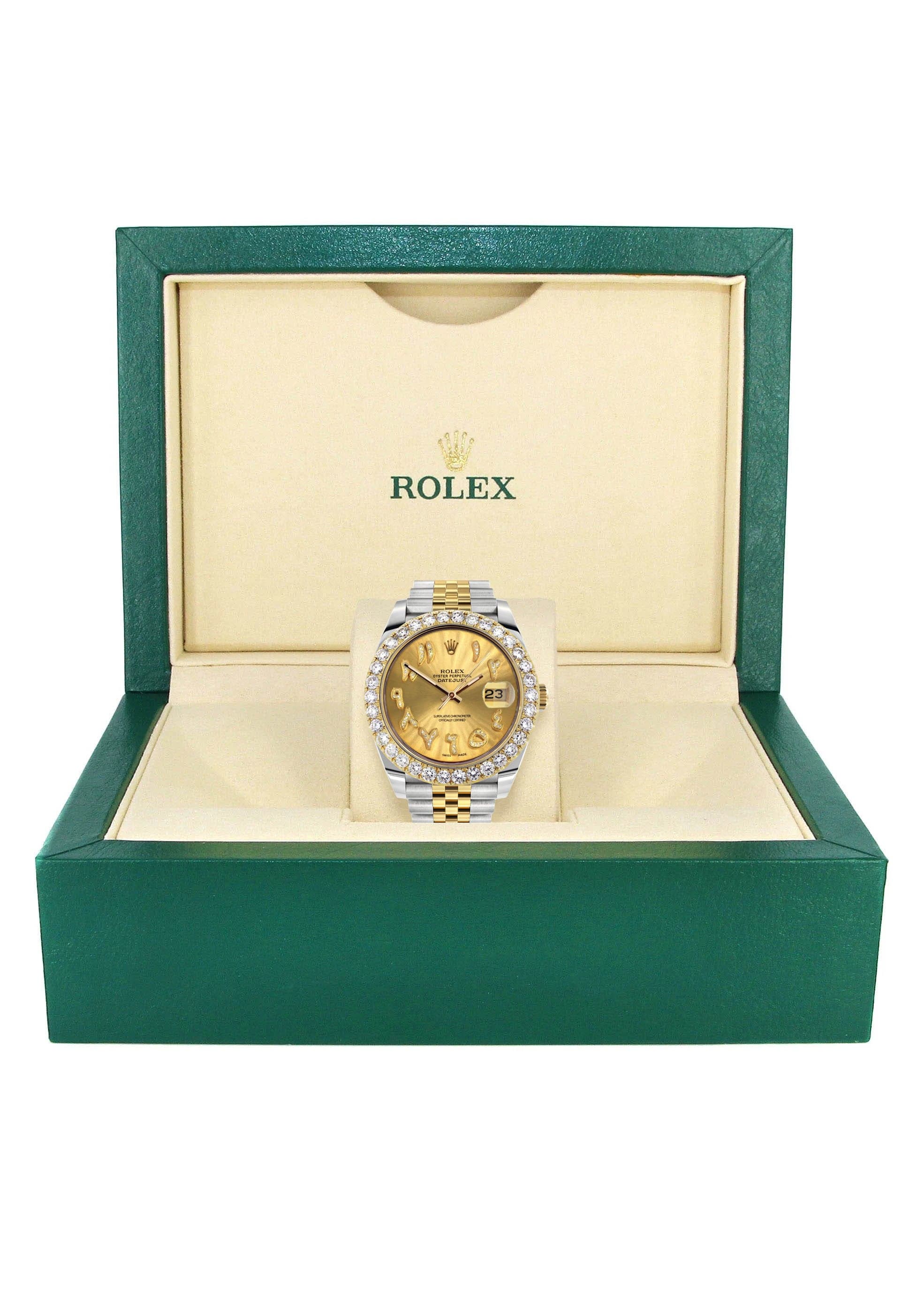 Rolex Datejust 41 Watch | 41 MM | 18K Yellow Gold & Stainless Steel | Custom Gold Arabic Dial | Jubilee Band - Image 5