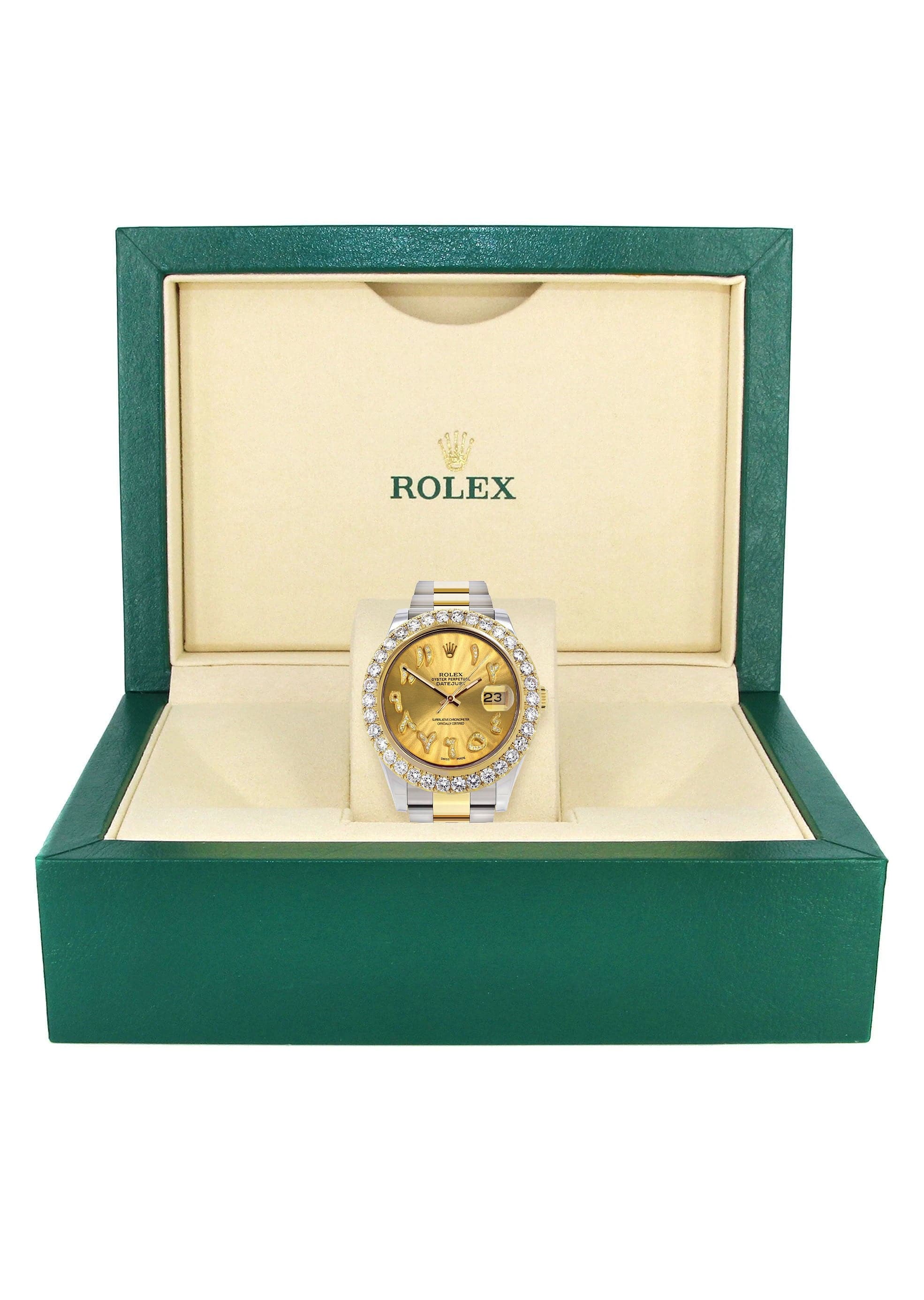 Rolex Datejust II Watch | 41 MM | 18K Yellow Gold & Stainless Steel | Custom Gold Arabic Dial | Oyster Band - Image 6