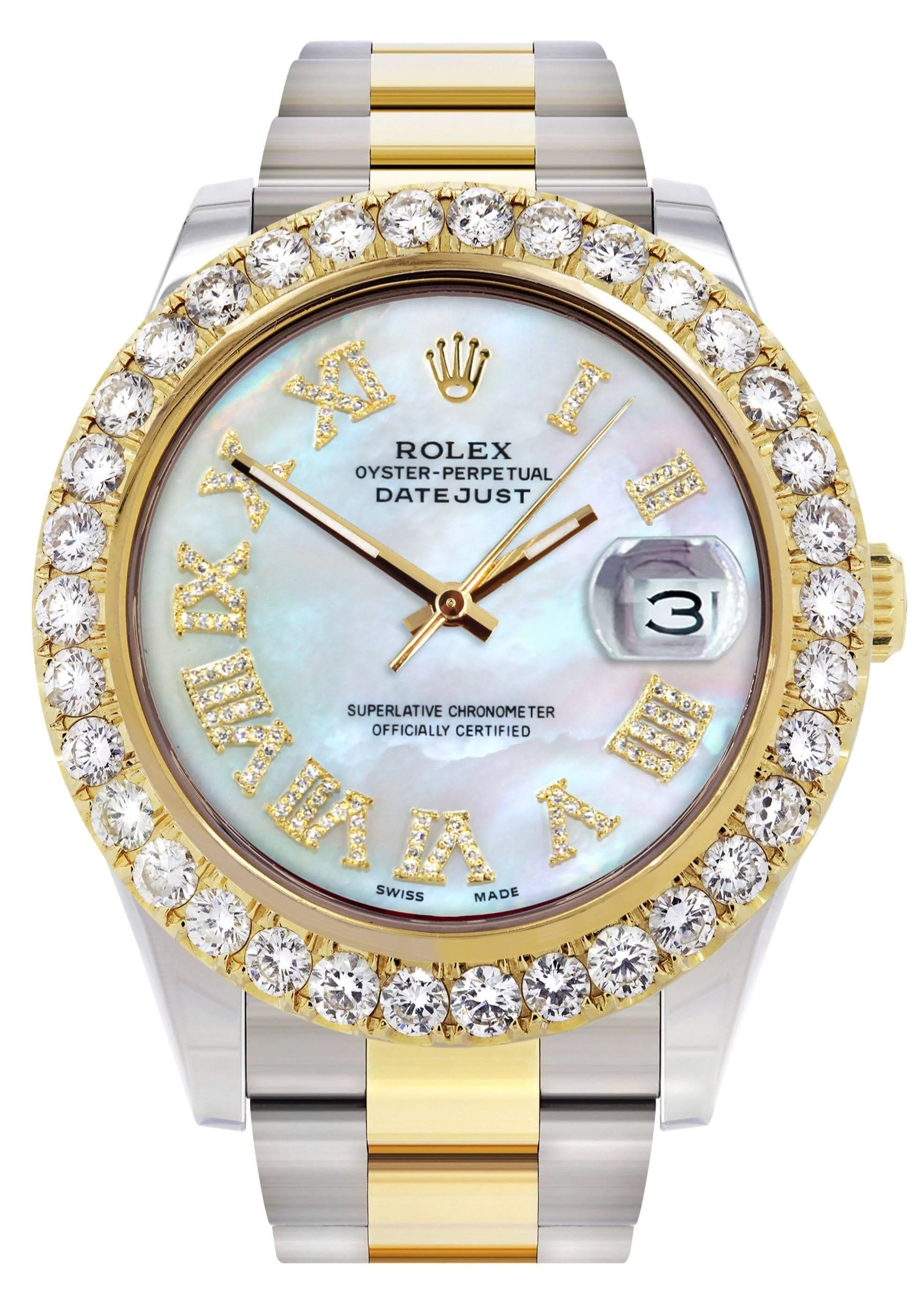 Rolex Datejust II Watch | 41 MM | 18K Yellow Gold & Stainless Steel | Custom Mother Of Pearl Dial | Oyster Band