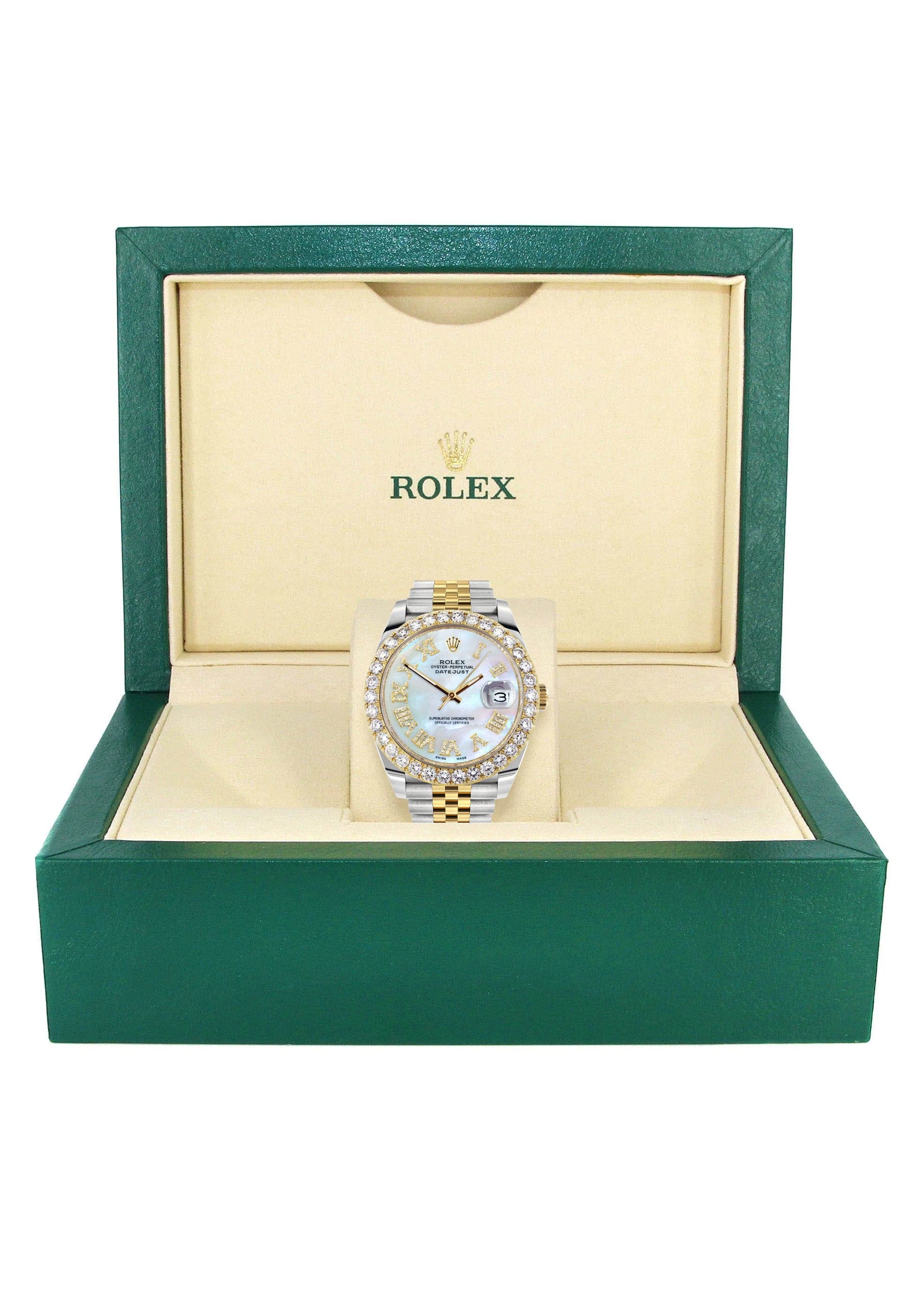 Rolex Datejust 41 Watch | 41 MM | 18K Yellow Gold & Stainless Steel | Custom Mother of Pearl Roman Dial | Jubilee Band - Image 5