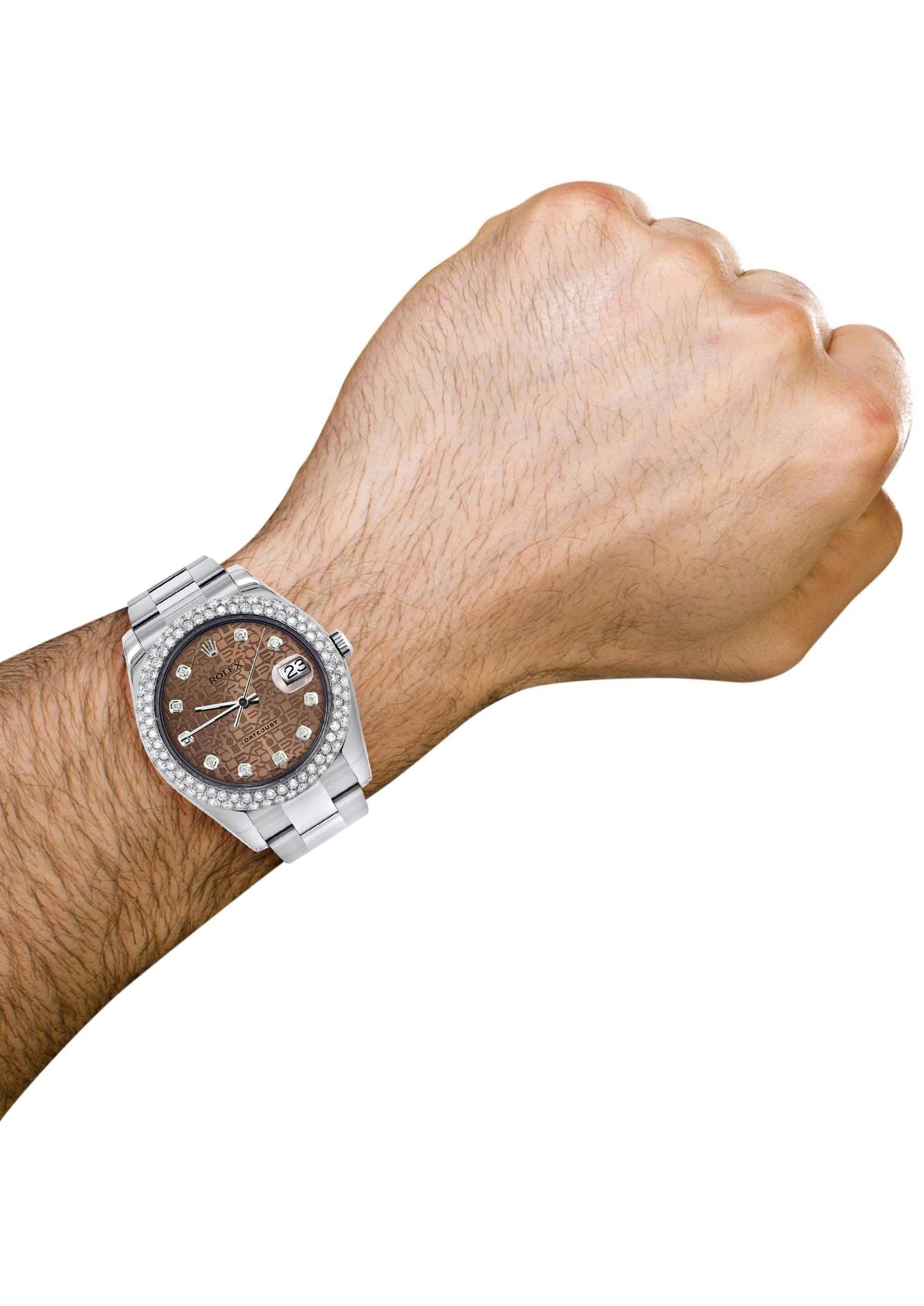 Rolex Datejust II Watch | 41 MM | Brown Texture Dial | Two Row | Oyster Band - Image 3