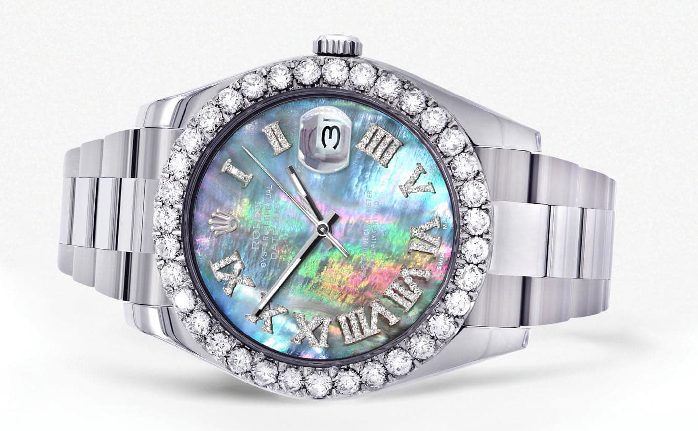 Rolex Datejust II Watch | 41 MM | Custom Abalone Mother Of Pearl Dial | Oyster Band - Image 2