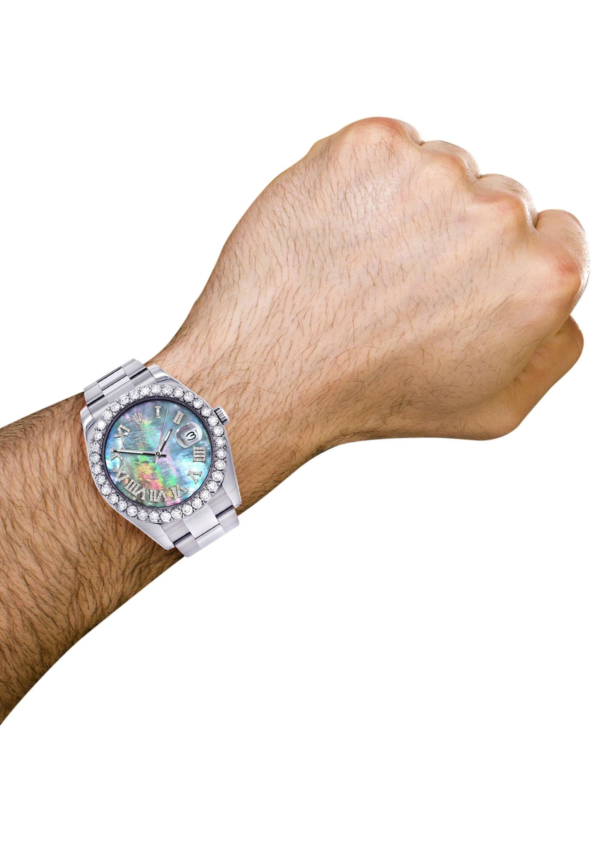 Rolex Datejust II Watch | 41 MM | Custom Abalone Mother Of Pearl Dial | Oyster Band - Image 3