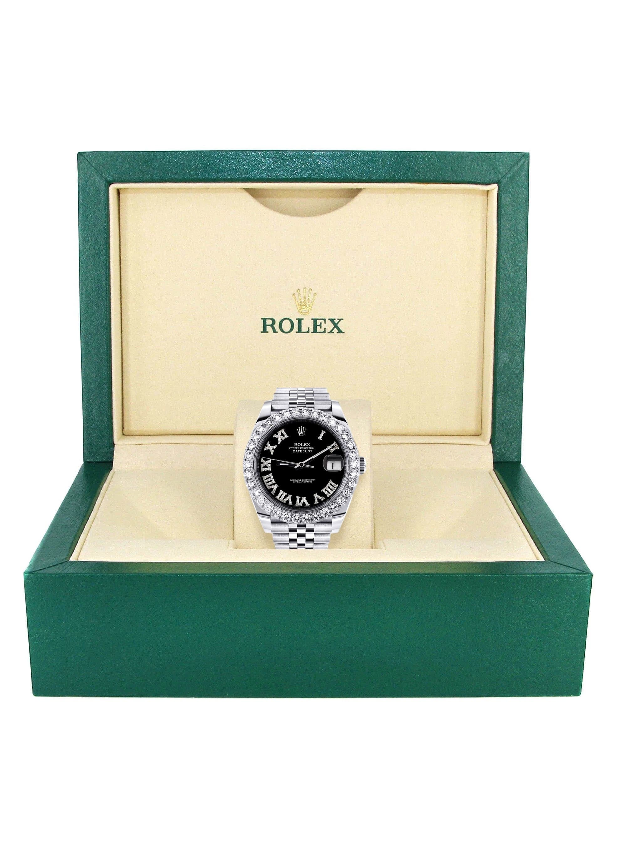Rolex Datejust 41 Watch | 41 MM | Custom Black Roman Diamond Dial | Jubilee Band - Image 5