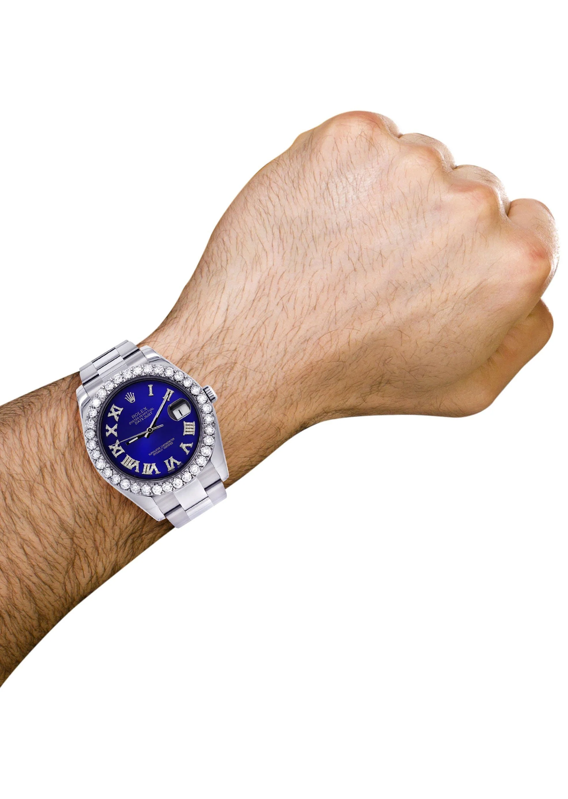 Rolex Datejust II Watch | 41 MM | Custom Blue Roman Dial | Oyster Band - Image 3