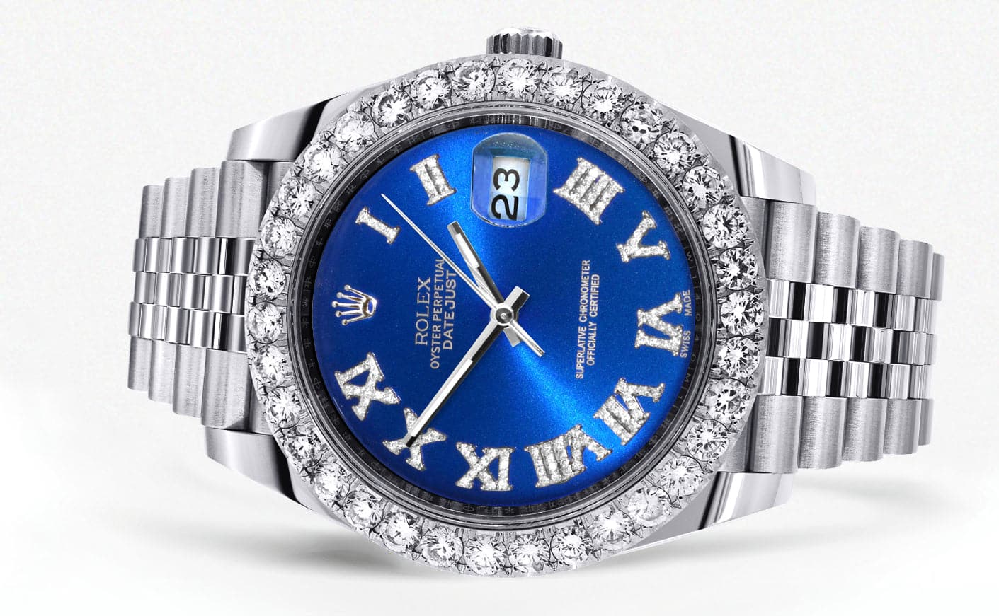 Rolex Datejust 41 Watch | 41 MM | Custom Blue Roman Diamond Dial | Jubilee Band - Image 2