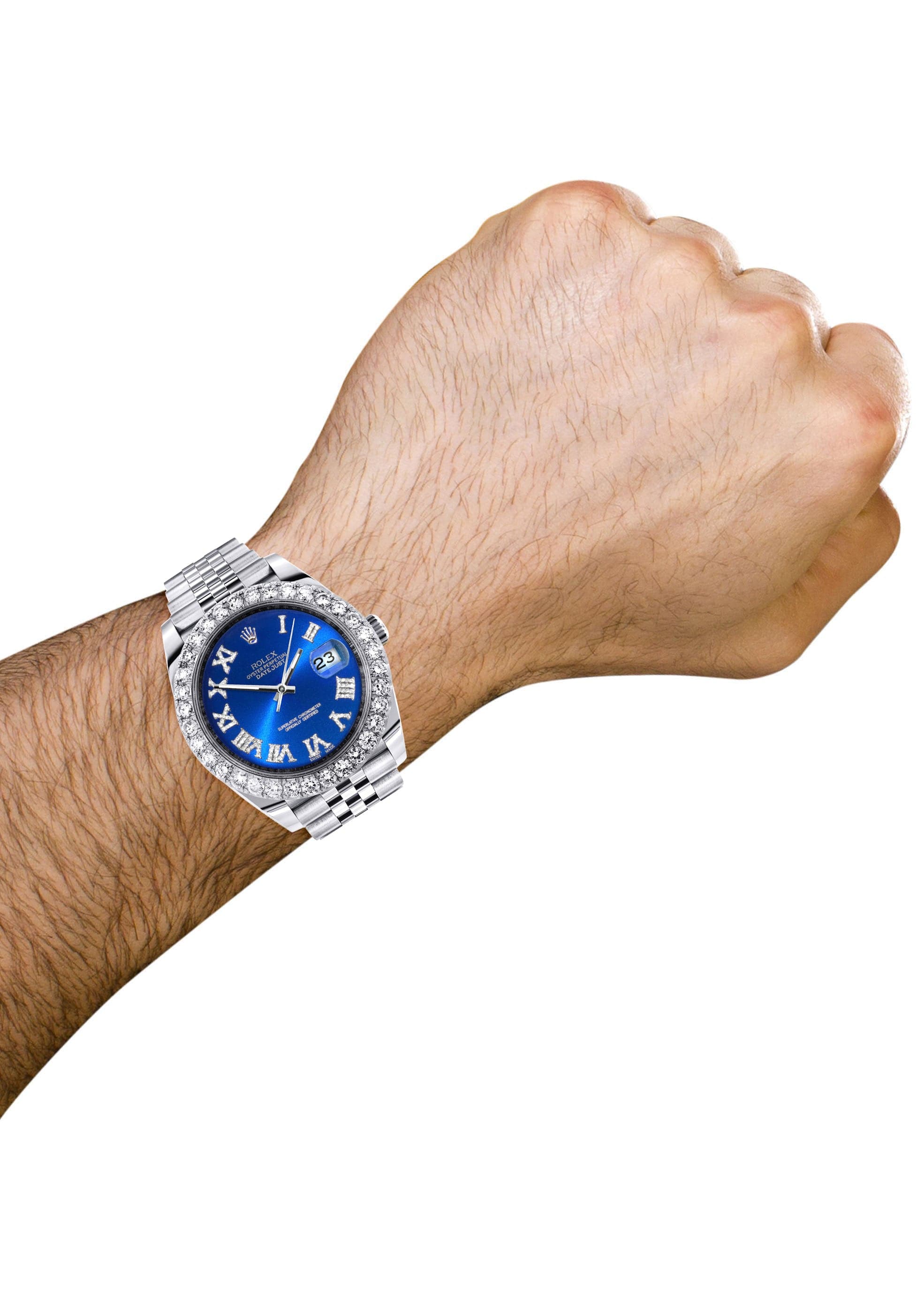 Rolex Datejust 41 Watch | 41 MM | Custom Blue Roman Diamond Dial | Jubilee Band - Image 3