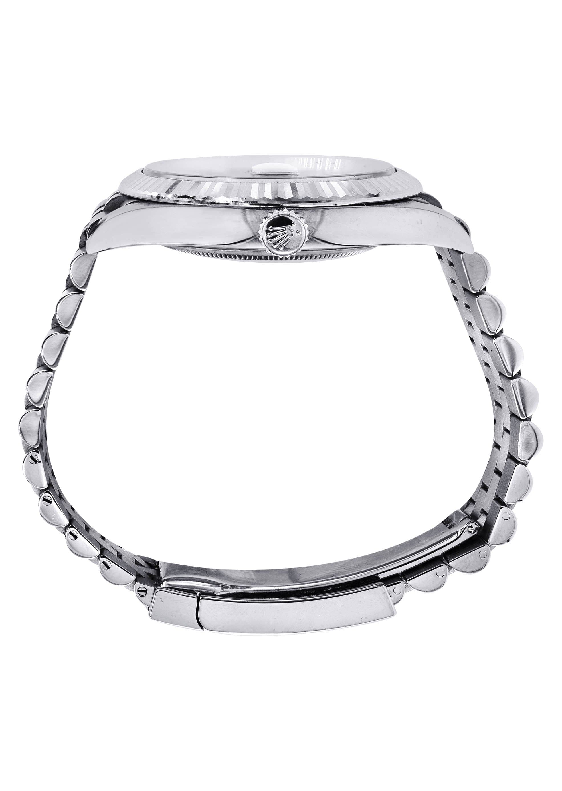 Rolex Datejust 41 Watch | 41 MM | Custom Crème Baguette Diamond Dial | Jubilee Band - Image 7