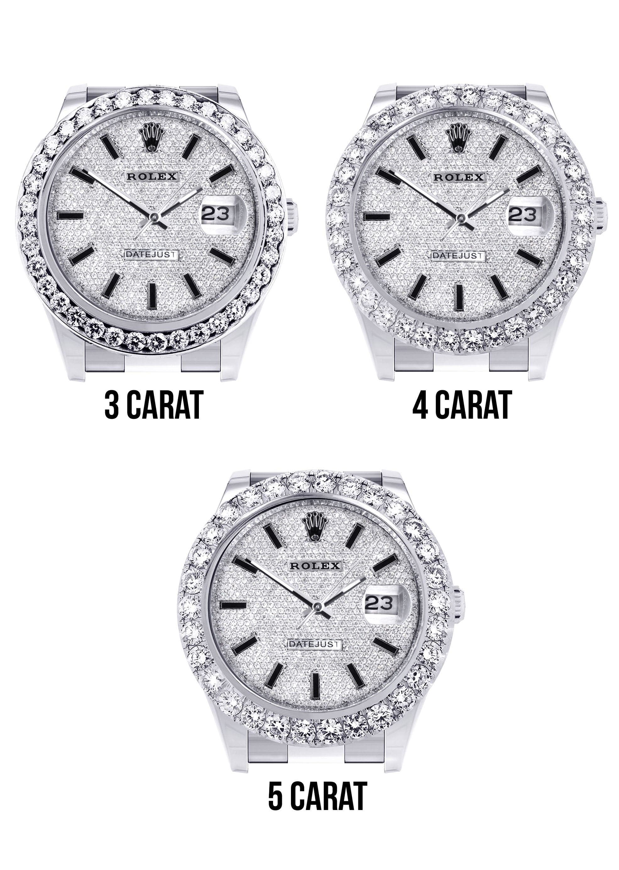 Rolex Datejust II Watch | 41 MM | Custom Full Diamond Dial | Oyster Band - Image 4