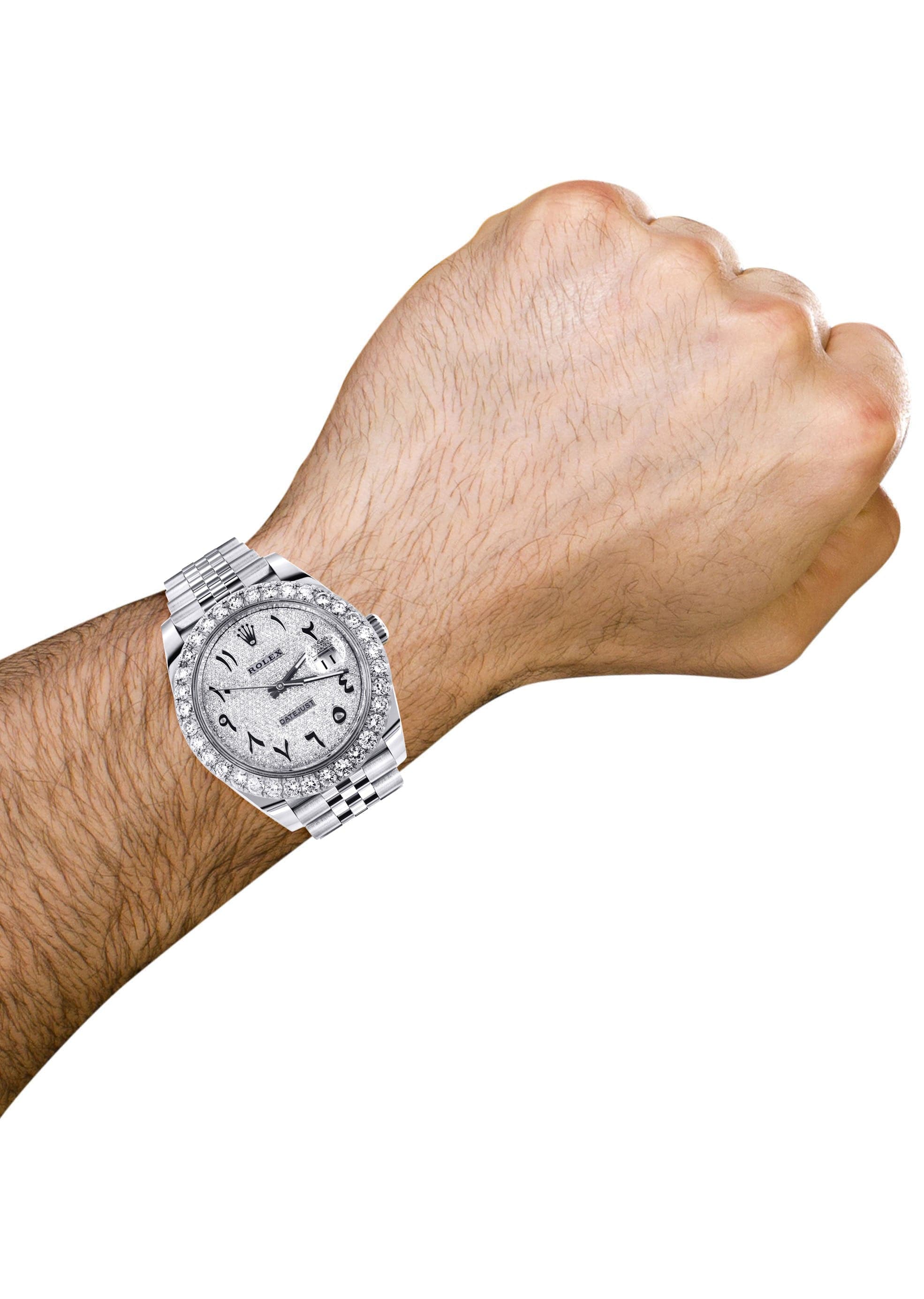 Rolex Datejust 41 Watch | 41 MM | Custom Full Arabic Diamond Dial | Jubilee Band - Image 3