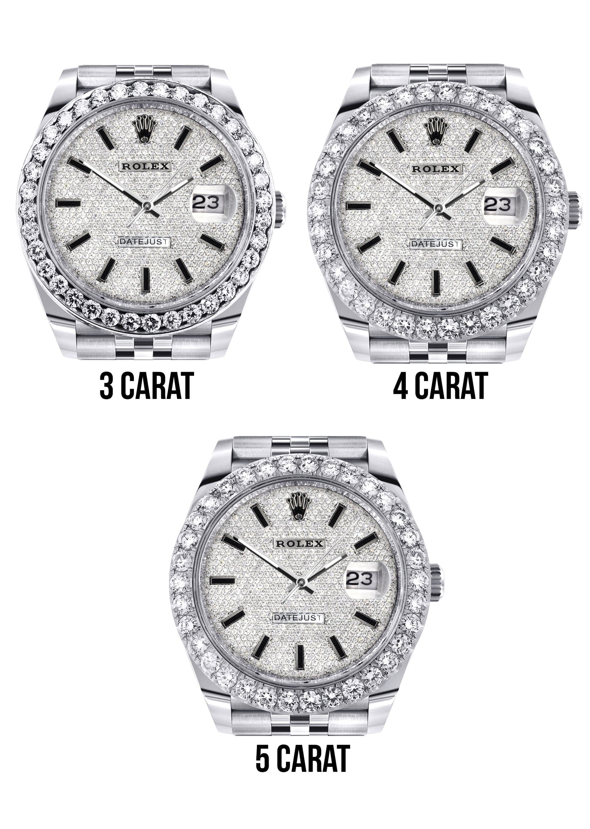 Rolex Datejust 41 Watch | 41 MM | Custom Full Diamond Dial | Jubilee Band - Image 3