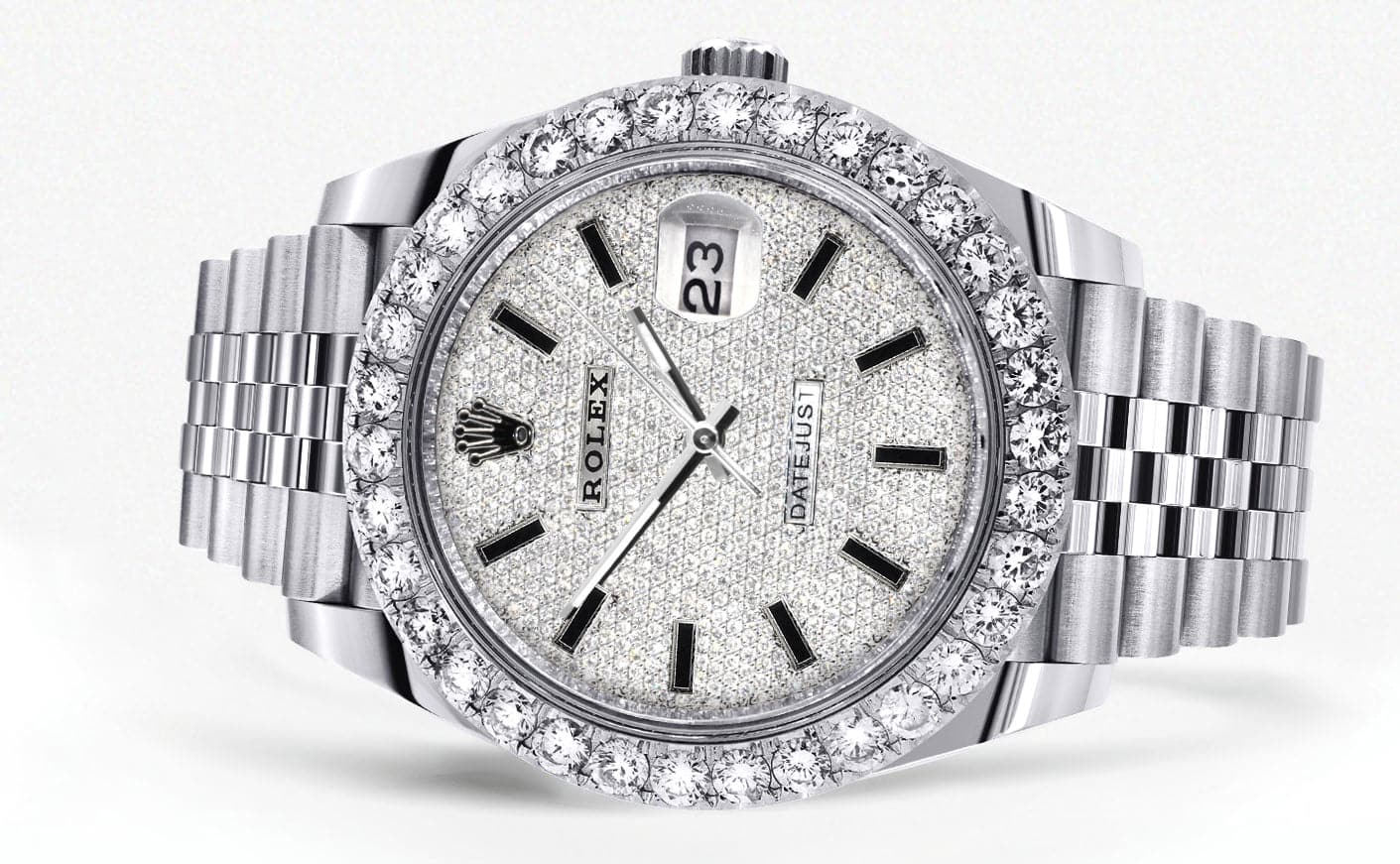 Rolex Datejust 41 Watch | 41 MM | Custom Full Diamond Dial | Jubilee Band - Image 6