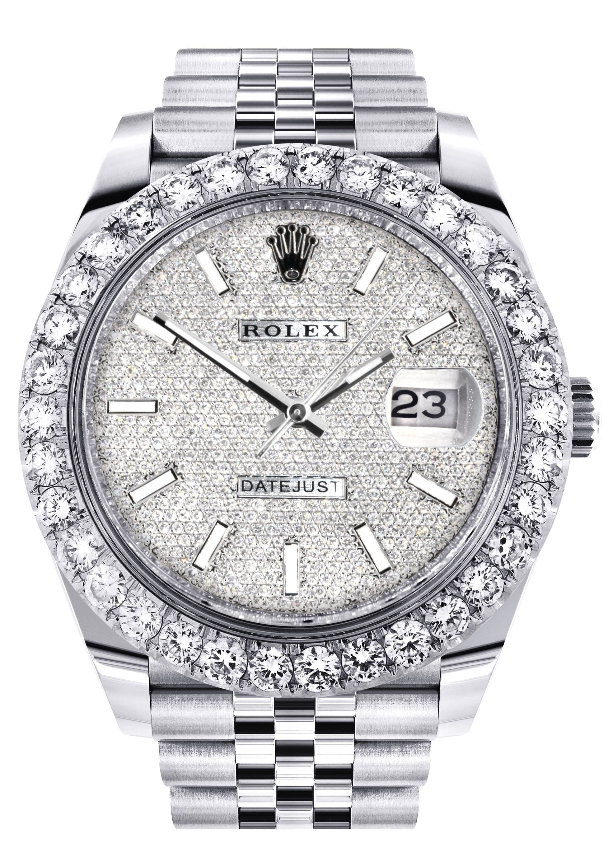Rolex Datejust 41 Watch | 41 MM | Custom Full Diamond Dial | Jubilee Band