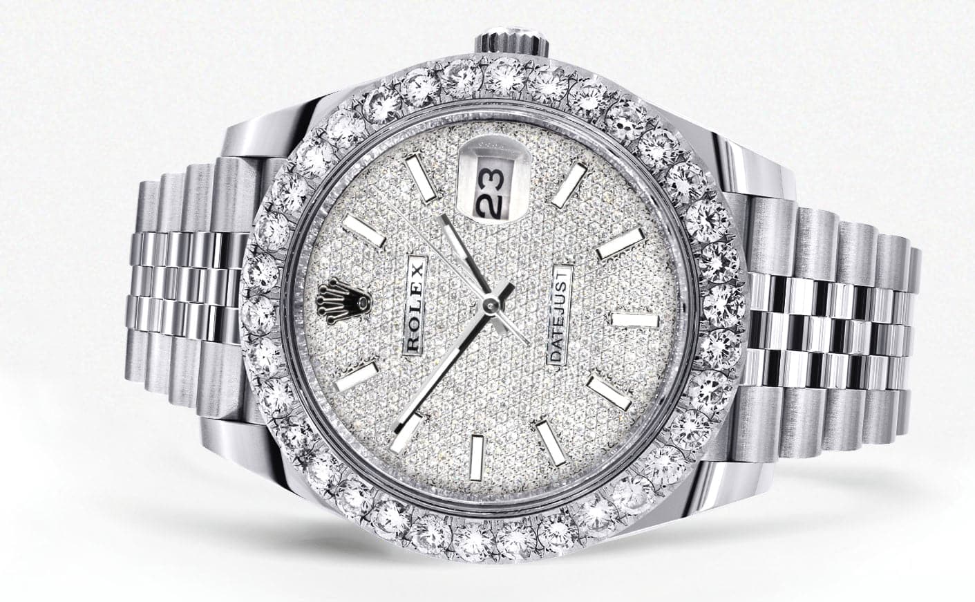Rolex Datejust 41 Watch | 41 MM | Custom Full Diamond Dial | Jubilee Band - Image 2