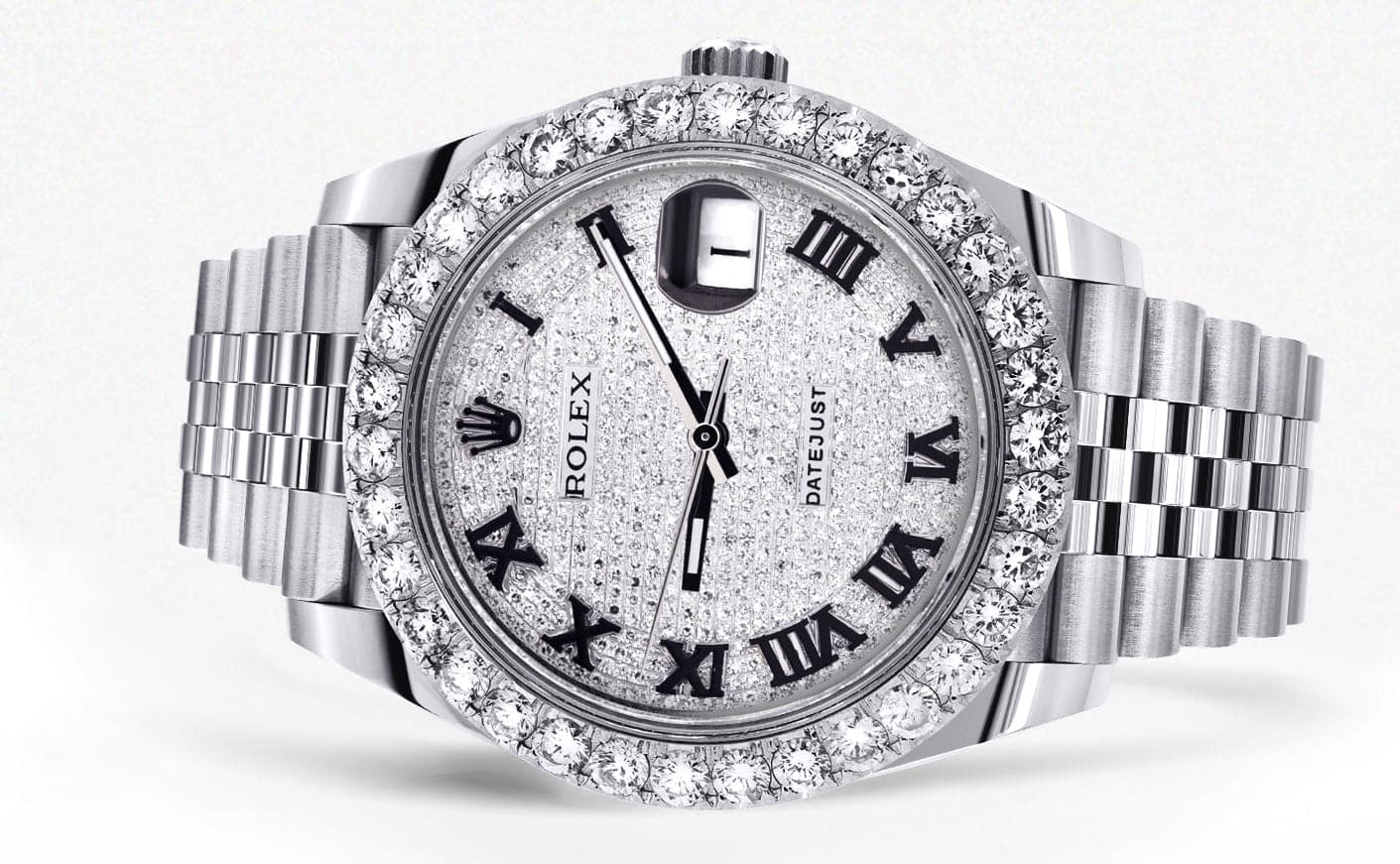 Rolex Datejust 41 Watch | 41 MM | Custom Full Roman Diamond Dial | Jubilee Band - Image 2
