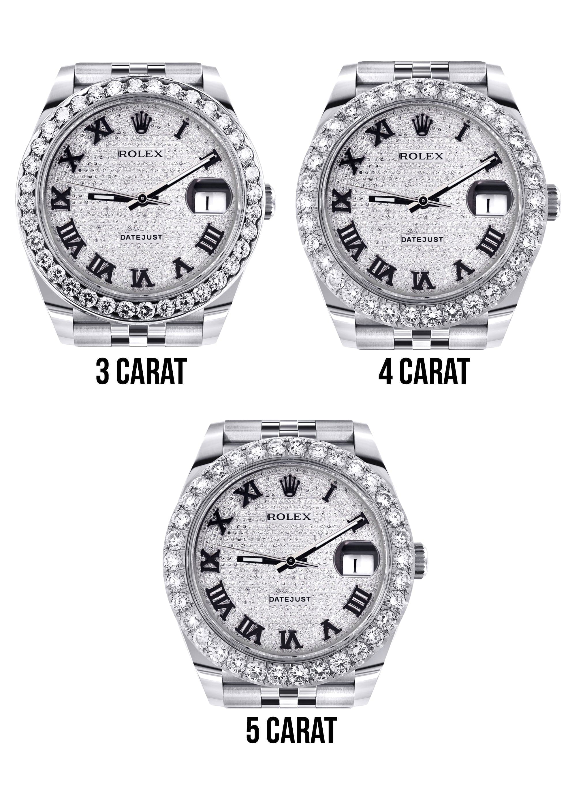 Rolex Datejust 41 Watch | 41 MM | Custom Full Roman Diamond Dial | Jubilee Band - Image 6