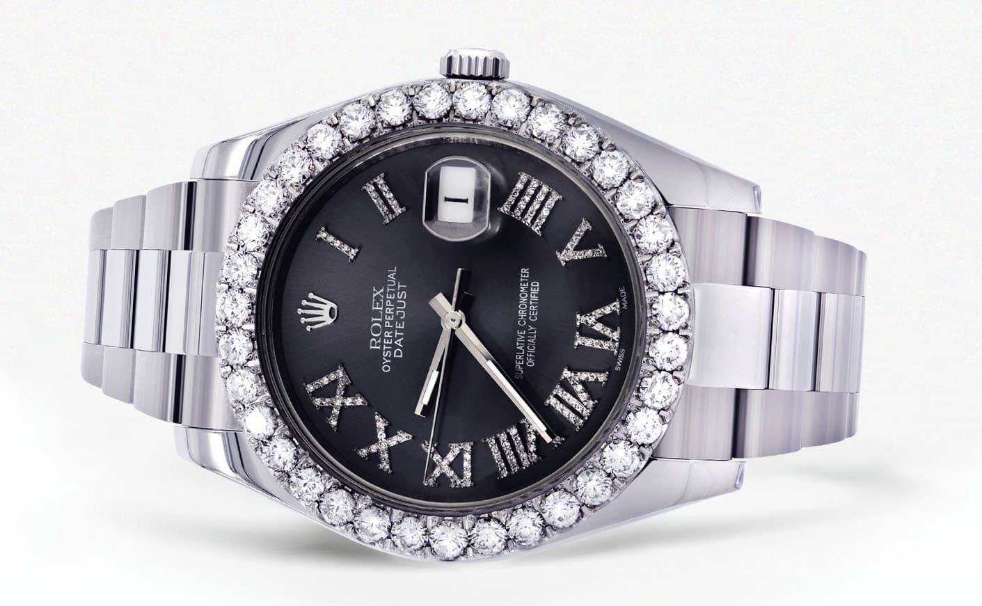Rolex Datejust II Watch | 41 MM | Custom Grey Roman Dial | Oyster Band - Image 2