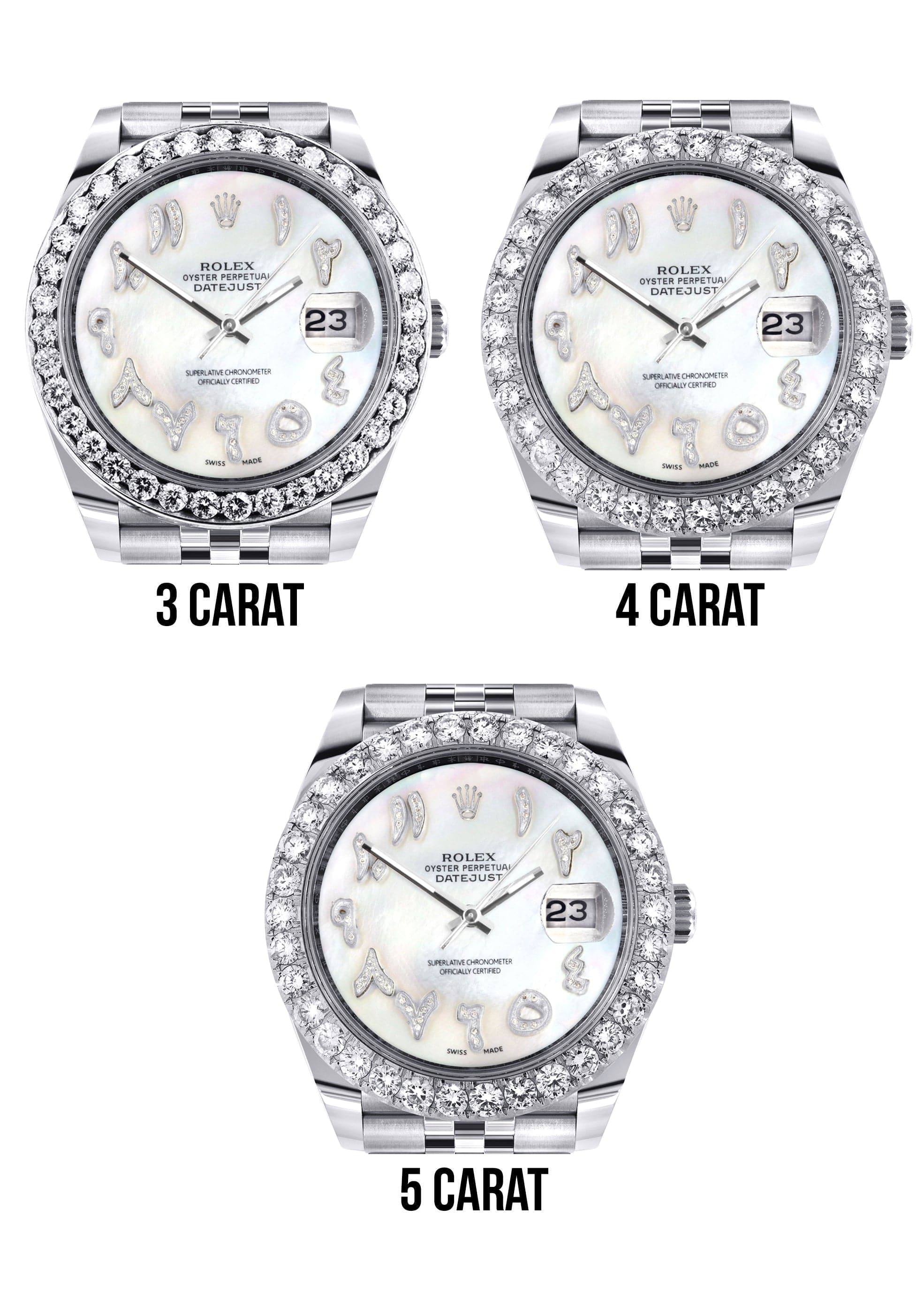 Rolex Datejust 41 Watch | 41 MM | Custom Mother of Pearl Arabic Diamond Dial | Jubilee Band - Image 3