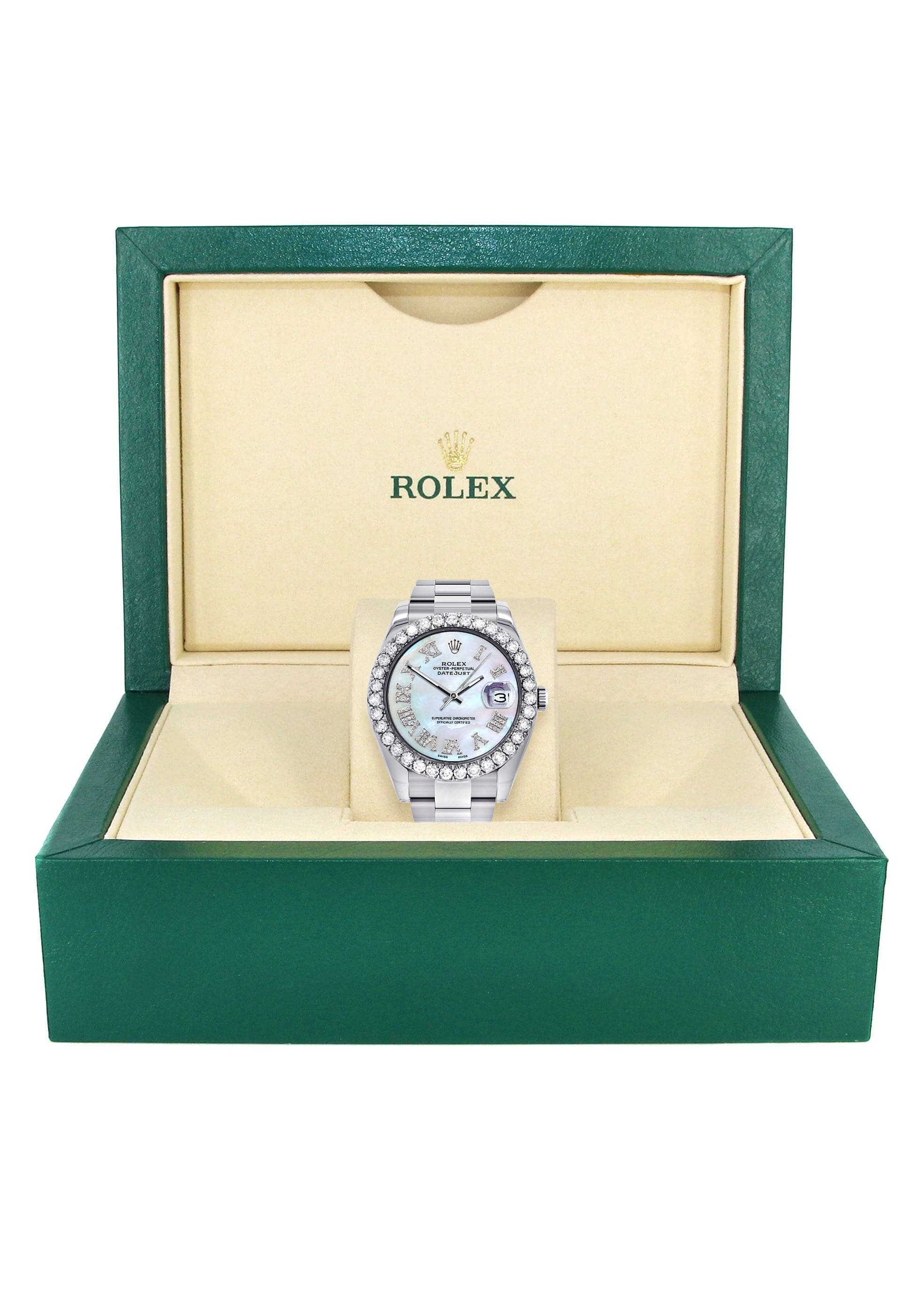 Rolex Datejust II Watch | 41 MM | Custom Pearl Roman Dial | Oyster Band - Image 4