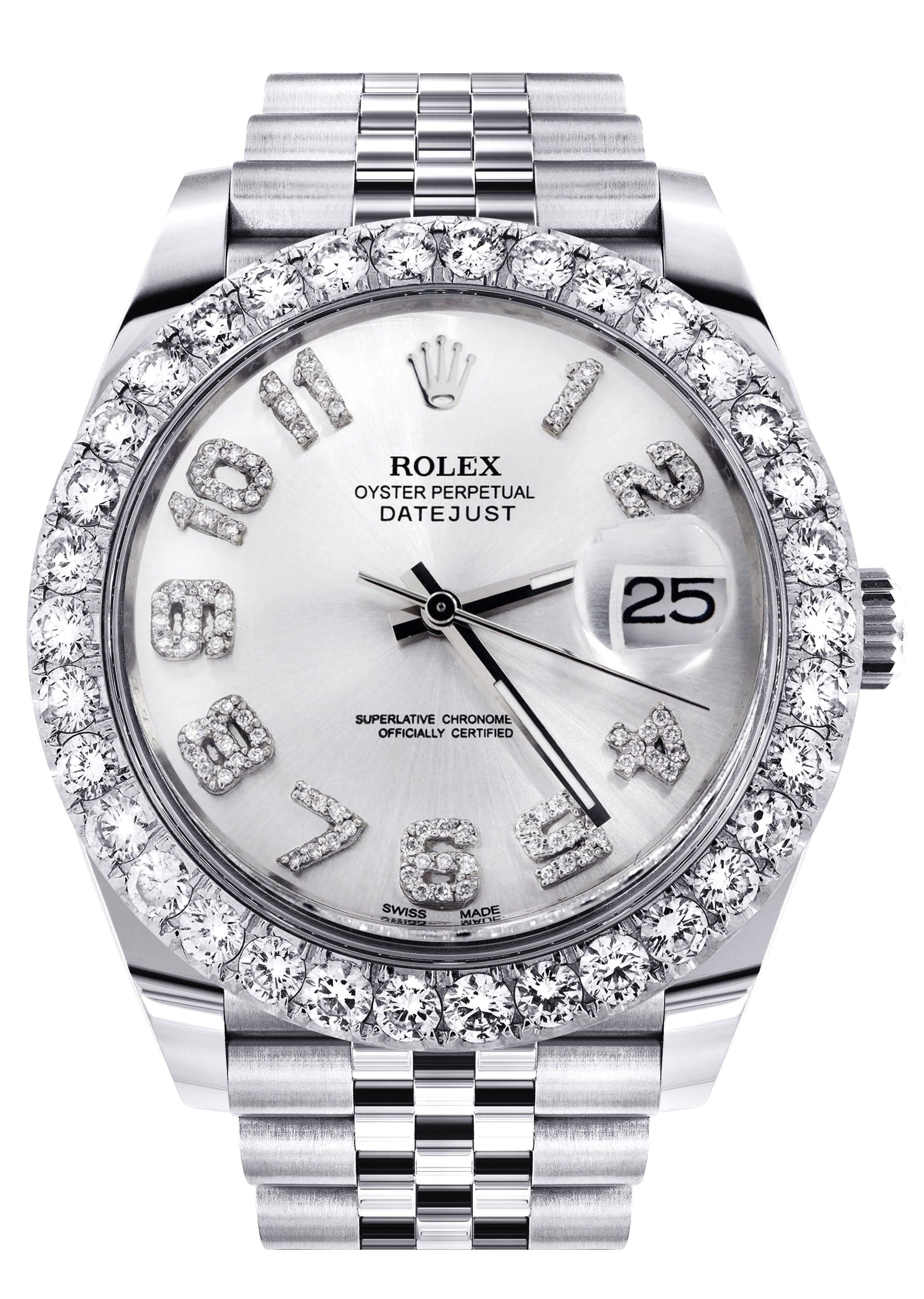 Rolex Datejust 41 Watch | 41 MM | Custom Numbers Diamond Dial | Jubilee Band