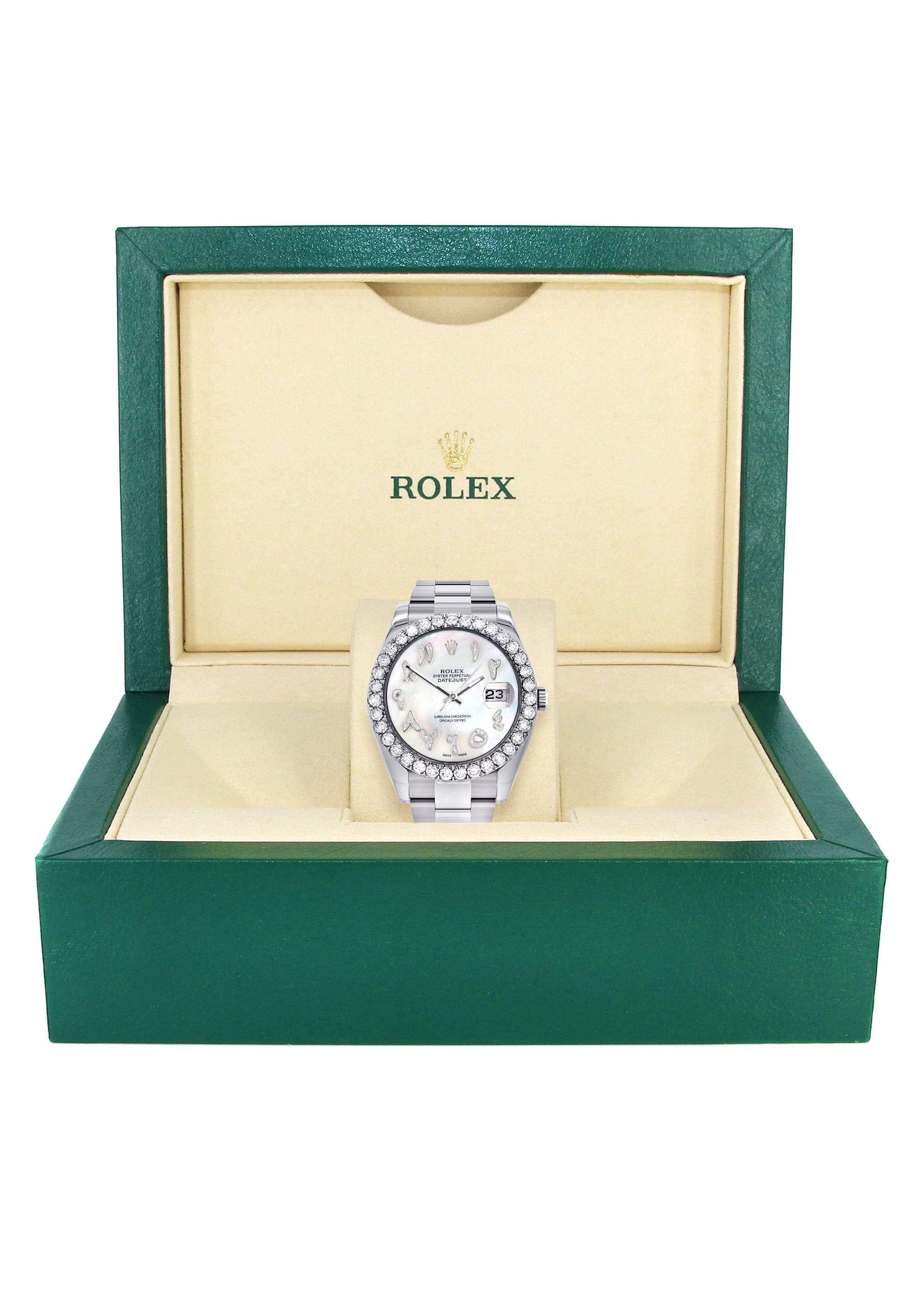 Rolex Datejust II Watch | 41 MM | Custom Pearl Arabic Dial | Oyster Band - Image 4