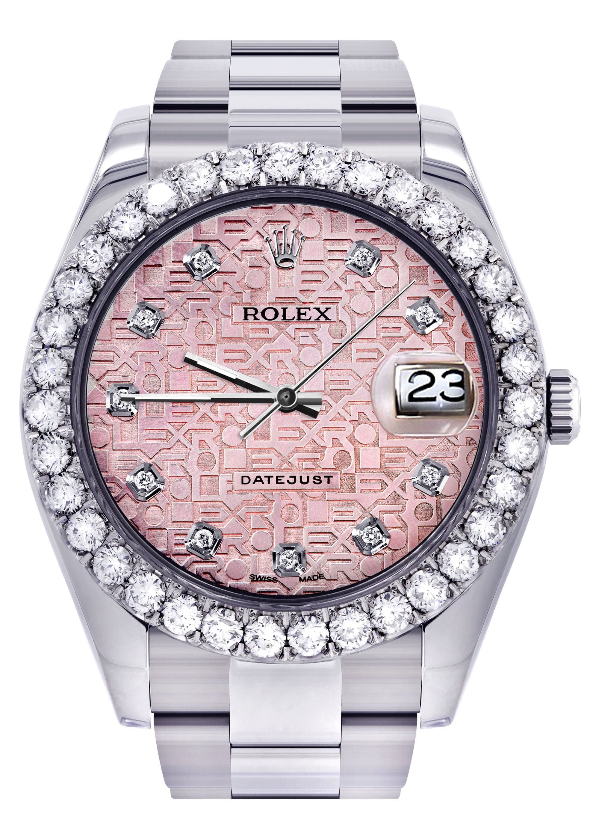 Rolex Datejust II Watch | 41 MM | Custom Pink Jubilee Diamond Dial | Oyster Band