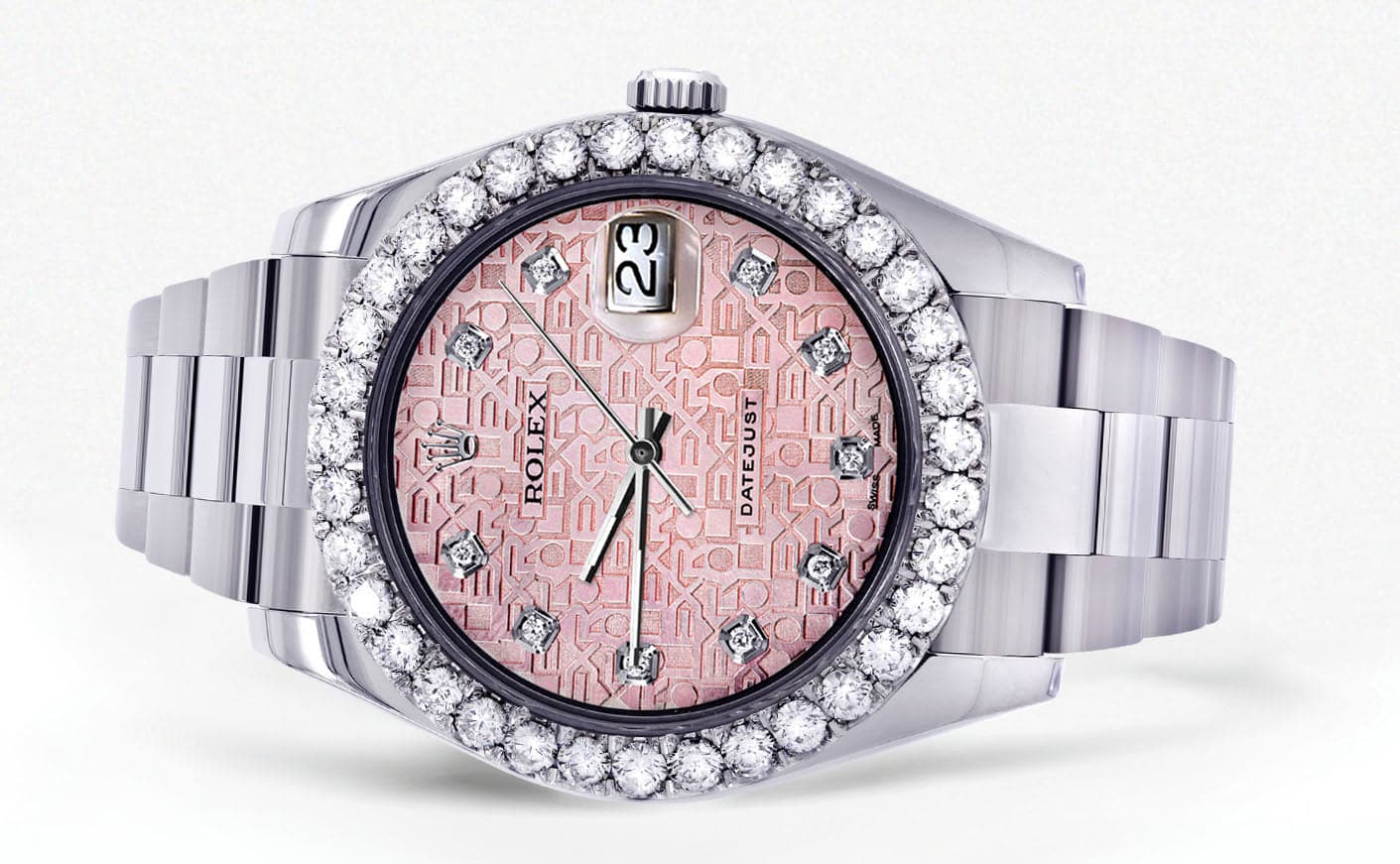 Rolex Datejust II Watch | 41 MM | Custom Pink Jubilee Diamond Dial | Oyster Band - Image 2