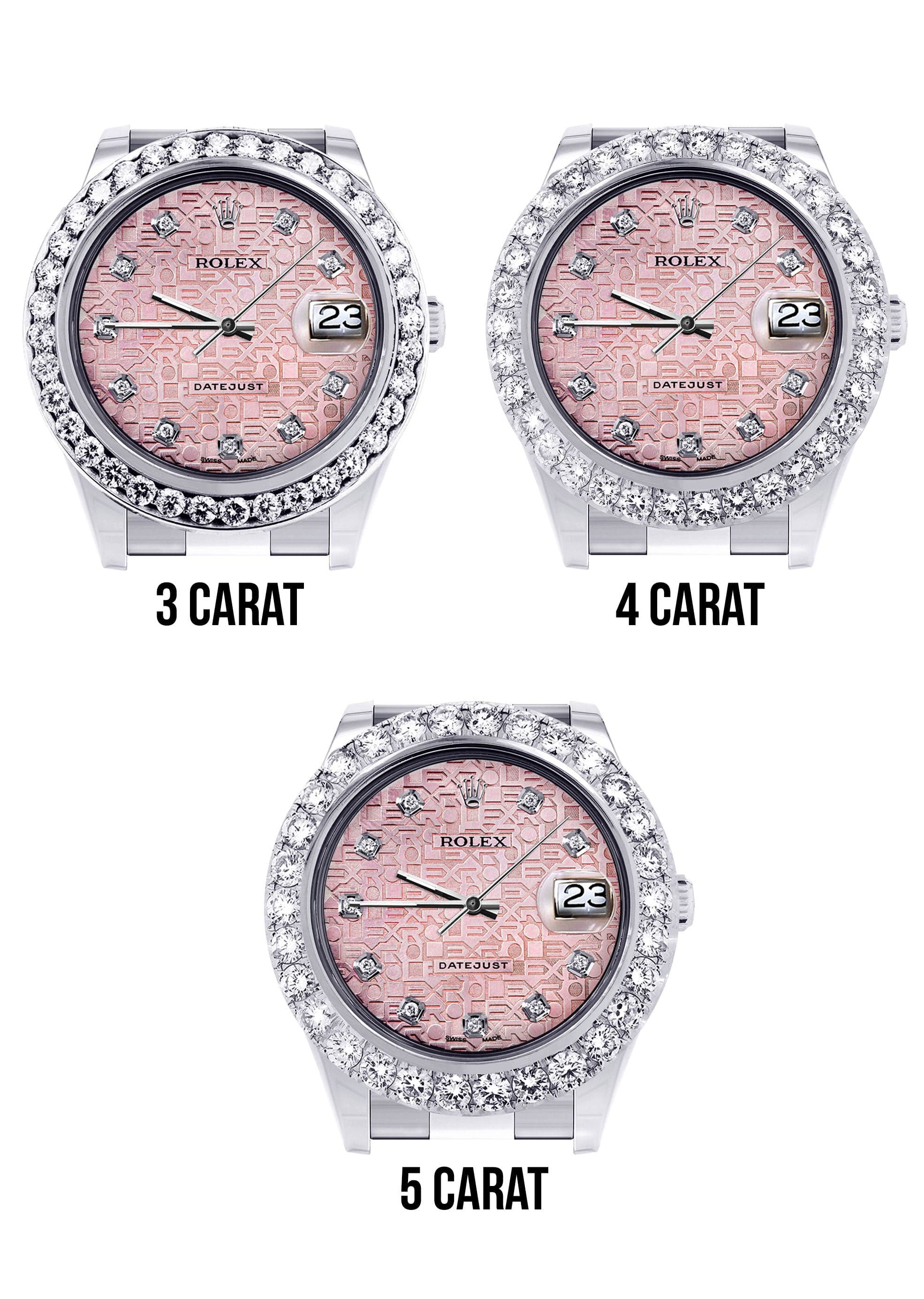 Rolex Datejust II Watch | 41 MM | Custom Pink Jubilee Diamond Dial | Oyster Band - Image 6