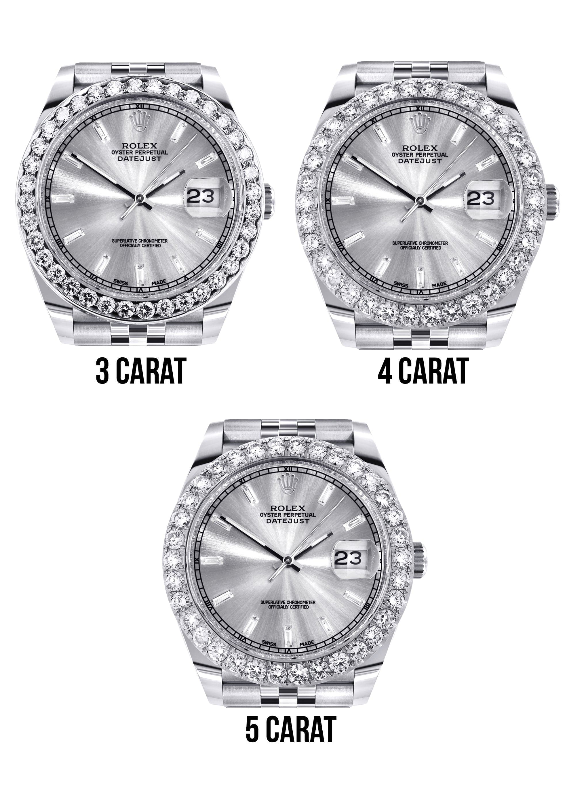 Rolex Datejust 41 Watch | 41 MM | Custom Silver Baguette Diamond Dial | Jubilee Band - Image 4