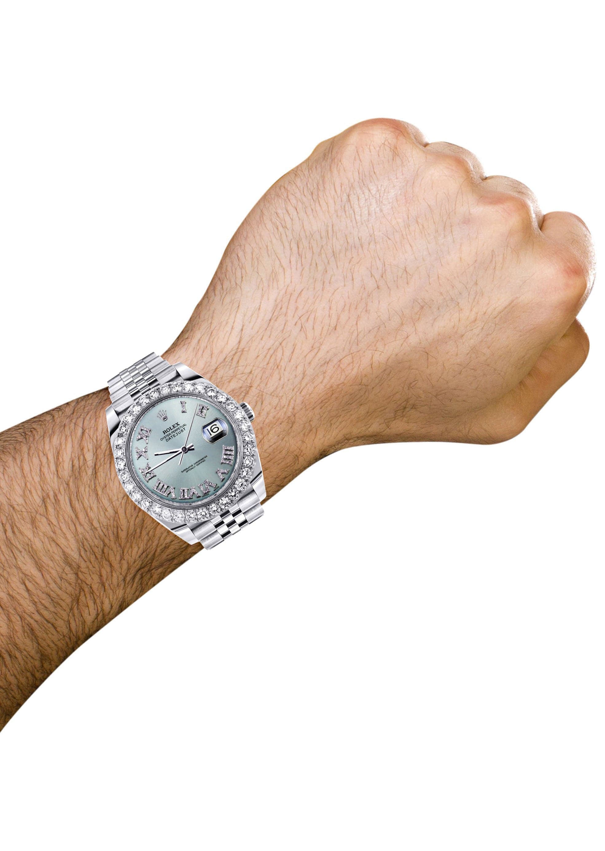 Rolex Datejust 41 Watch | 41 MM | Custom Turquoise Roman Diamond Dial | Jubilee Band - Image 3