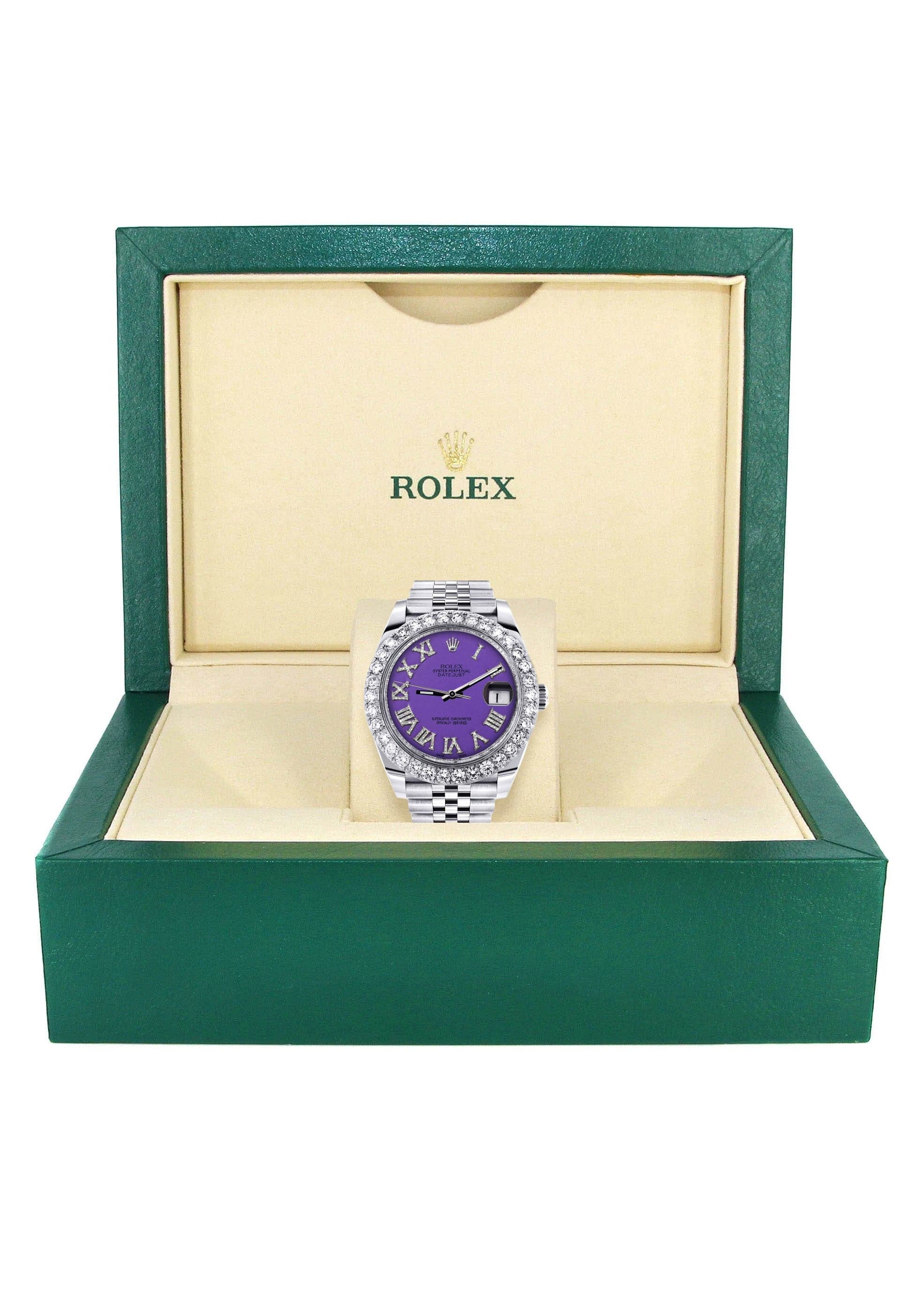 Rolex Datejust 41 Watch | 41 MM | Custom Violet Roman Diamond Dial | Jubilee Band - Image 5