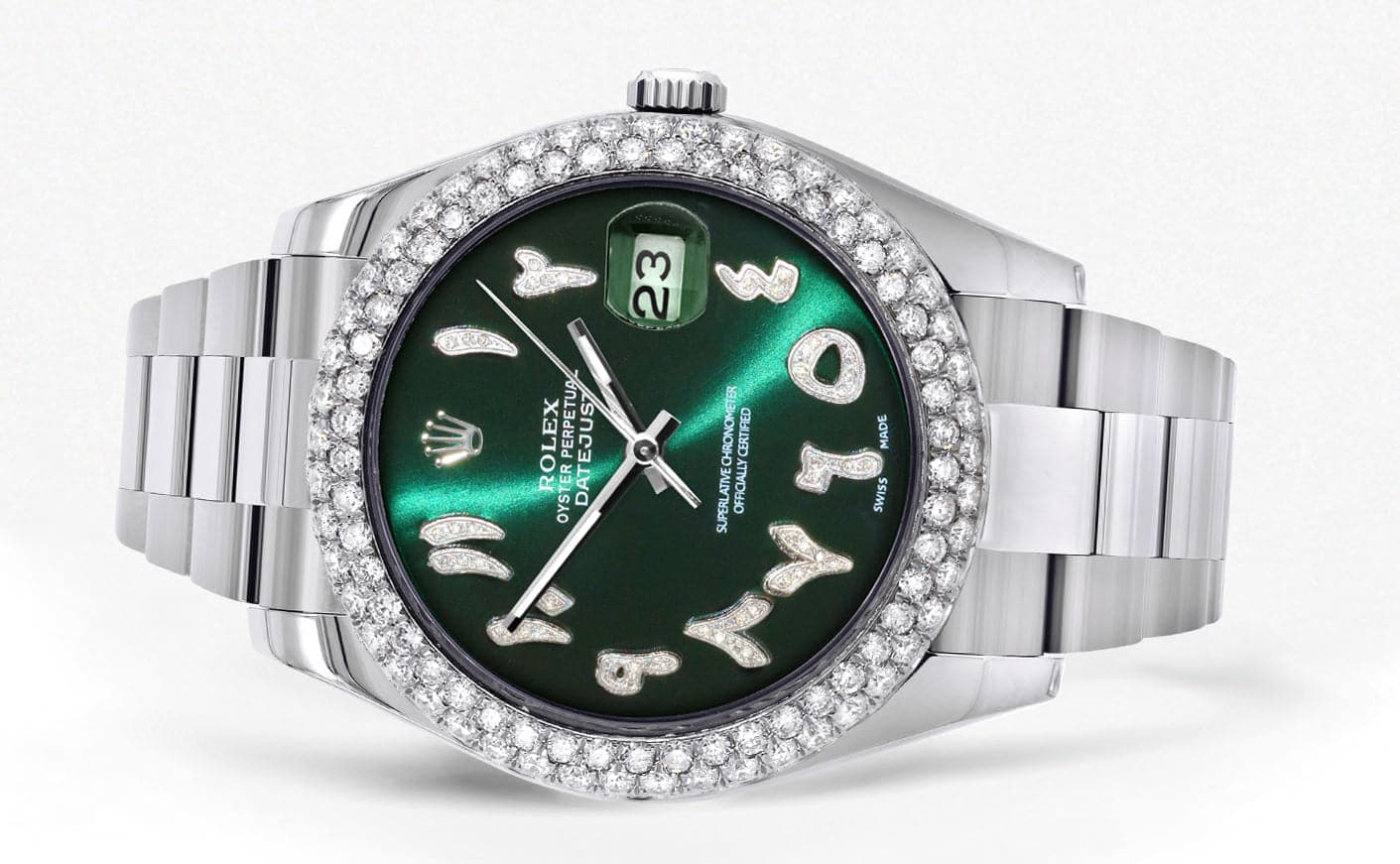 Rolex Datejust II Watch | 41 MM | Green Arabic Numeral Dial | Two Row | Oyster Band - Image 2