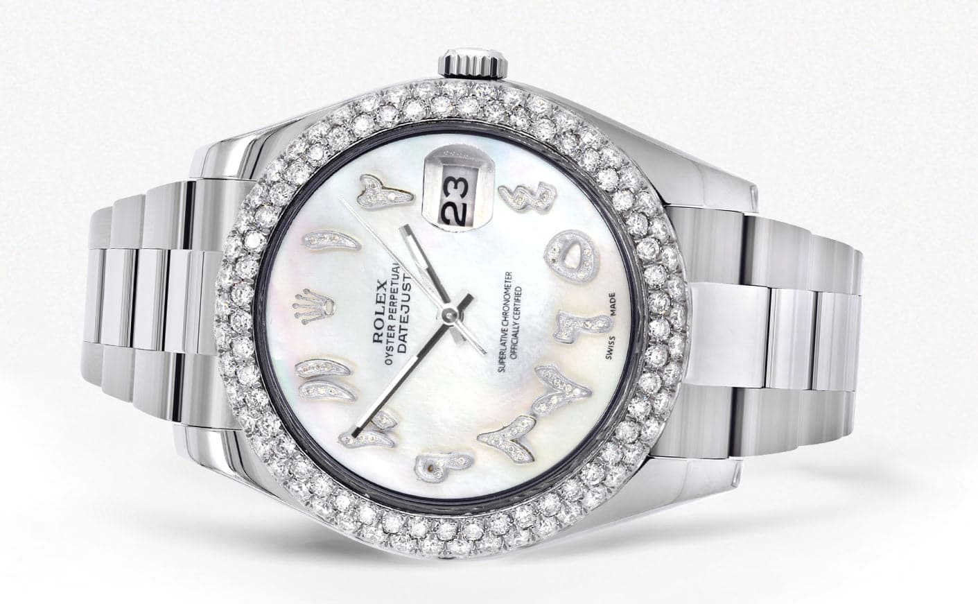 Rolex Datejust II Watch | 41 MM | Mother of Pearl Arabic Numeral Dial | Two Row | Oyster Band - Image 2