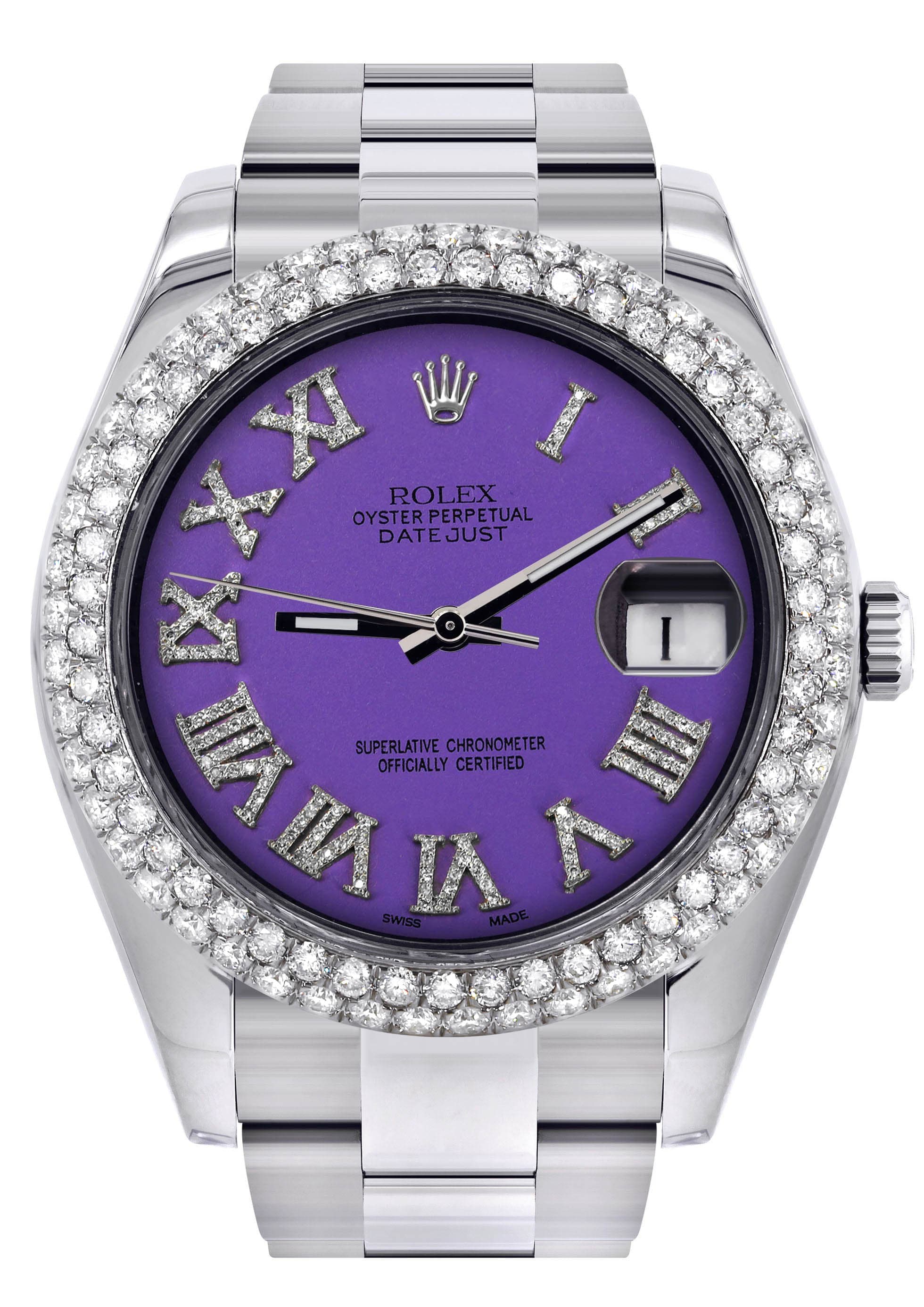 Rolex Datejust II Watch | 41 MM | Violet Roman Numeral Dial | Two Row | Oyster Band