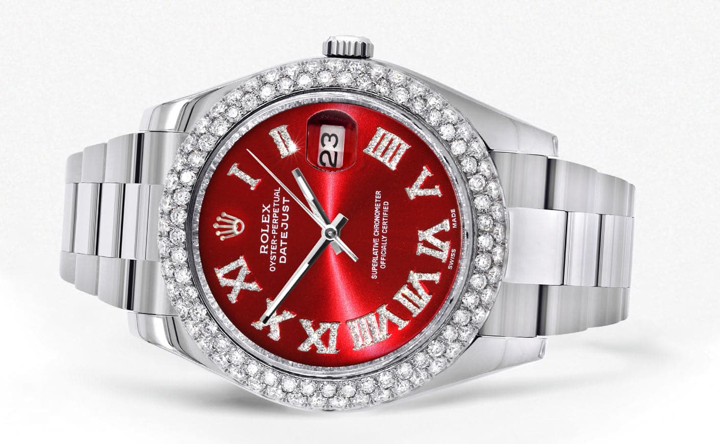 Rolex Datejust II Watch | 41 MM | Red Roman Numeral Dial | Two Row | Oyster Band - Image 2